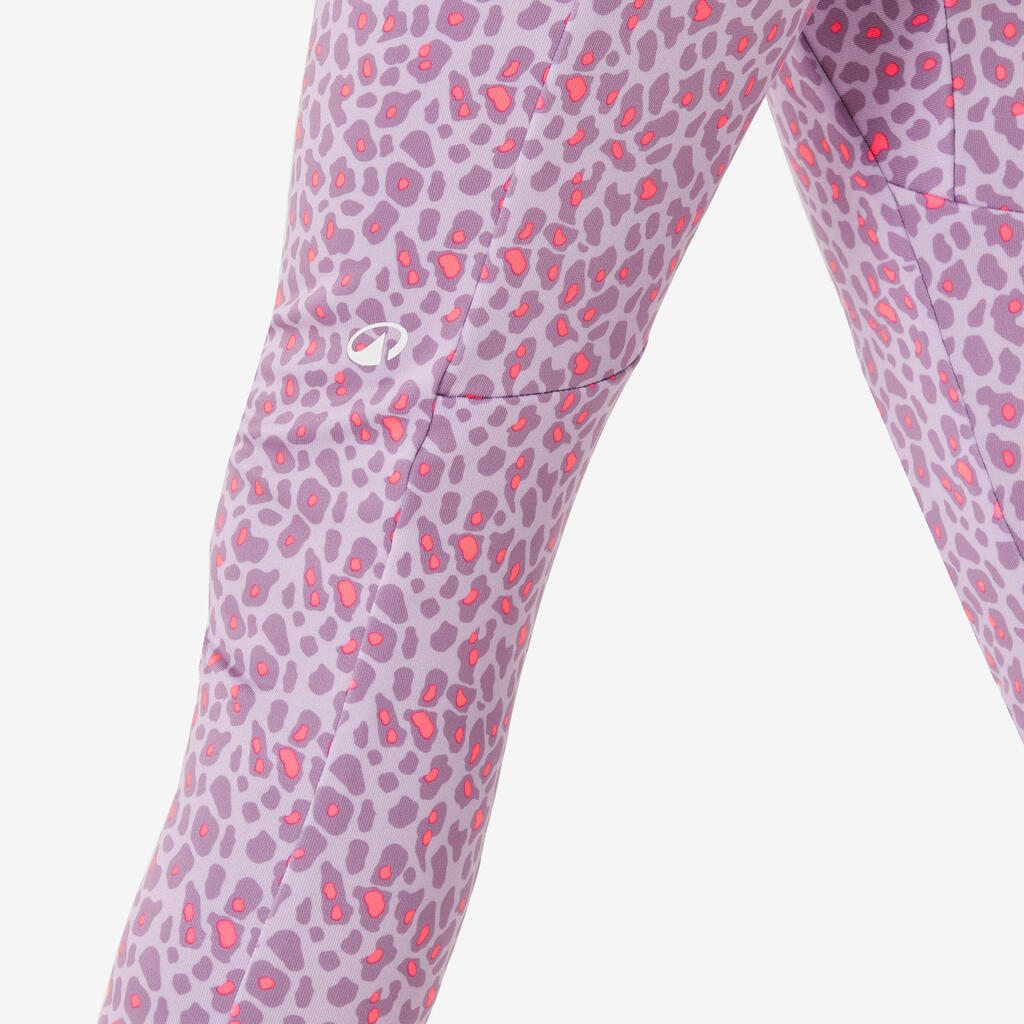 Roze dečje termo helanke za skijanje BL 500 s printom leoparda