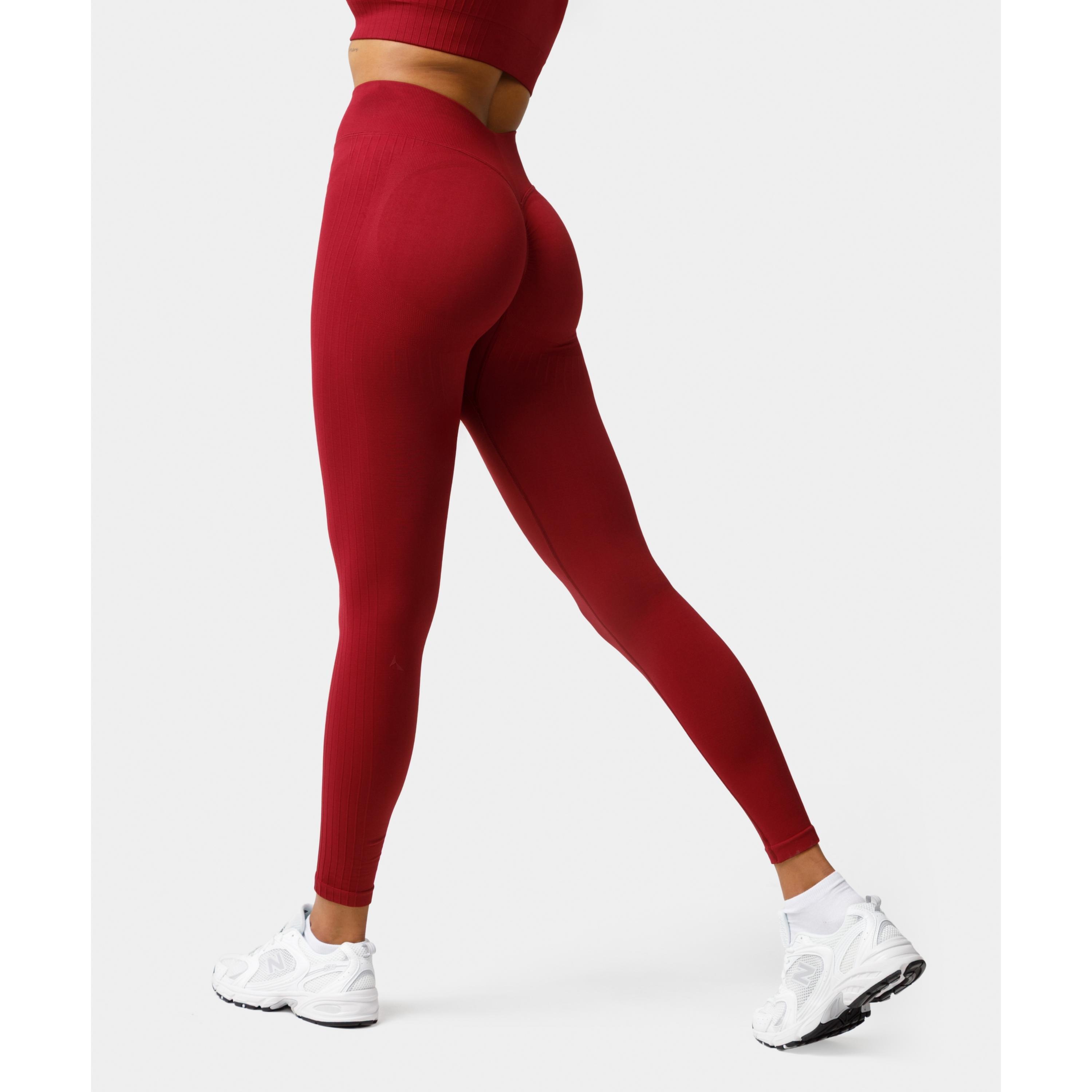 Legginsy bezszwowe push-up Carpatree Elite czerwone 2/5