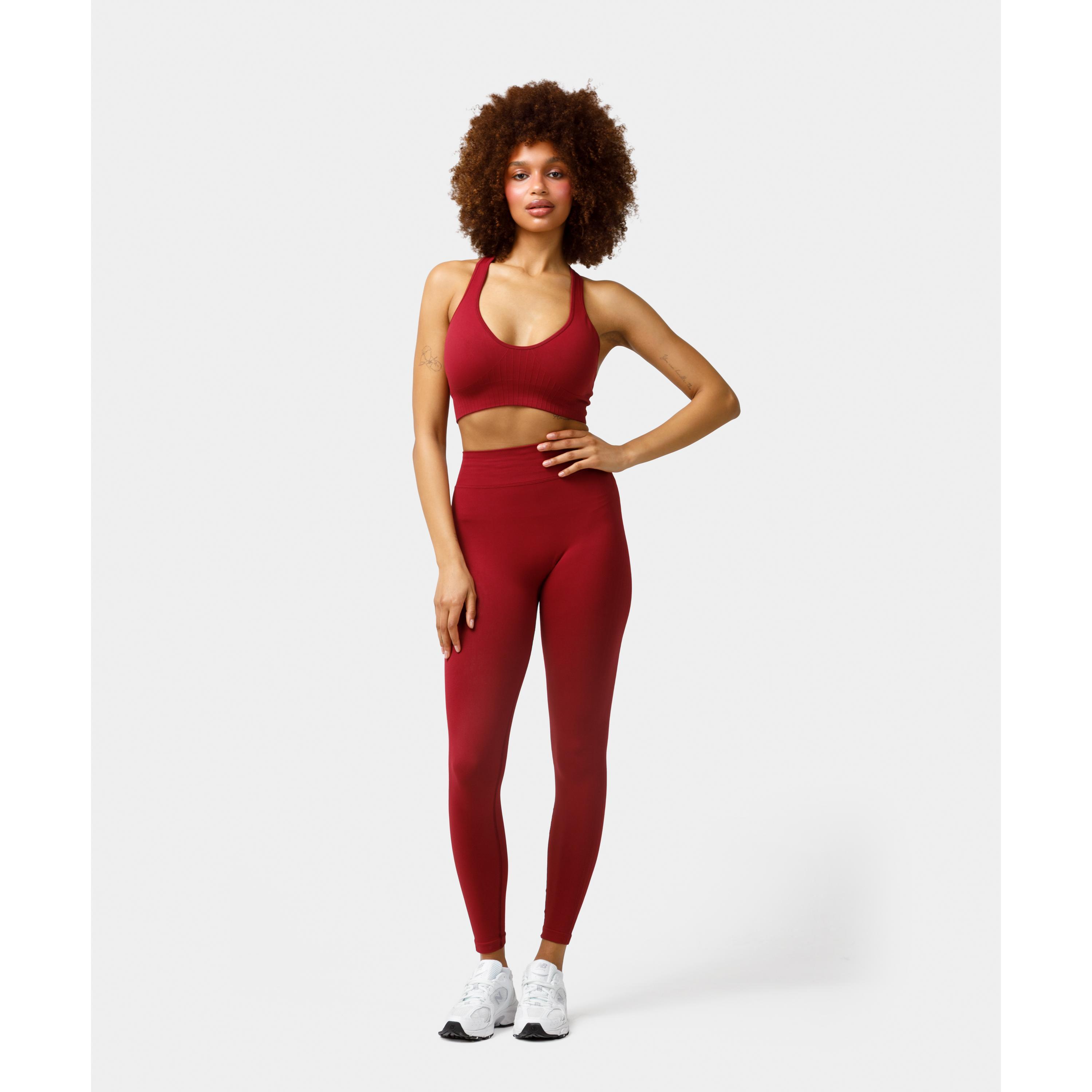 Legginsy bezszwowe push-up Carpatree Elite czerwone 3/5
