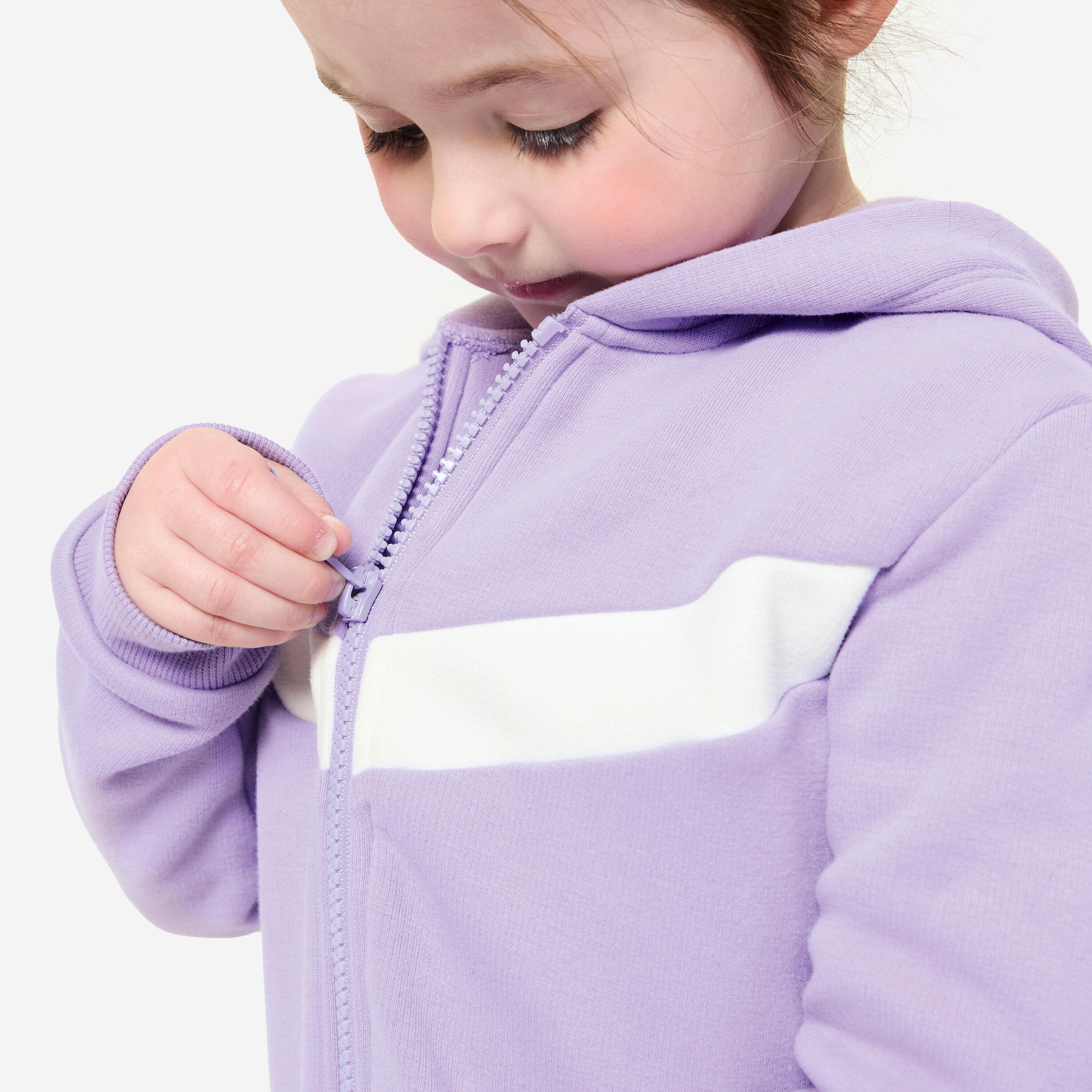 Sudadera Bebé Violeta-Blanco Básica Cremallera DOMYOS Decathlon
