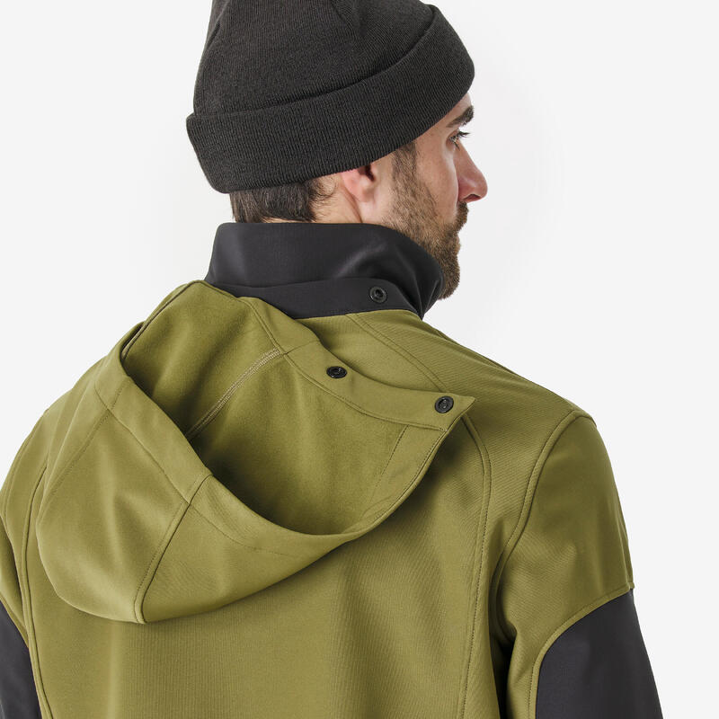 Geacă ușoară și hidrofobă de schi Softshell 900 Negru și kaki Bărbați