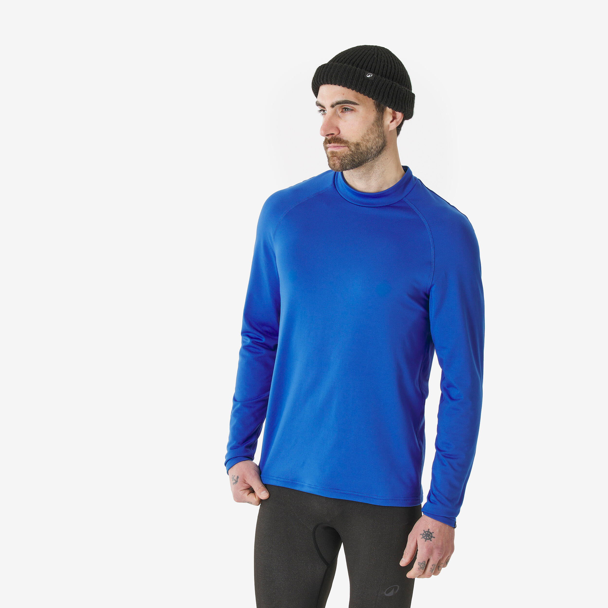 Men’s warm and breathable thermal ski base layer, BL 500 - Blue