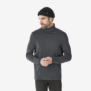Camiseta térmica cuello alto lana merina hombre, BL TOP 500 woolneck gris
