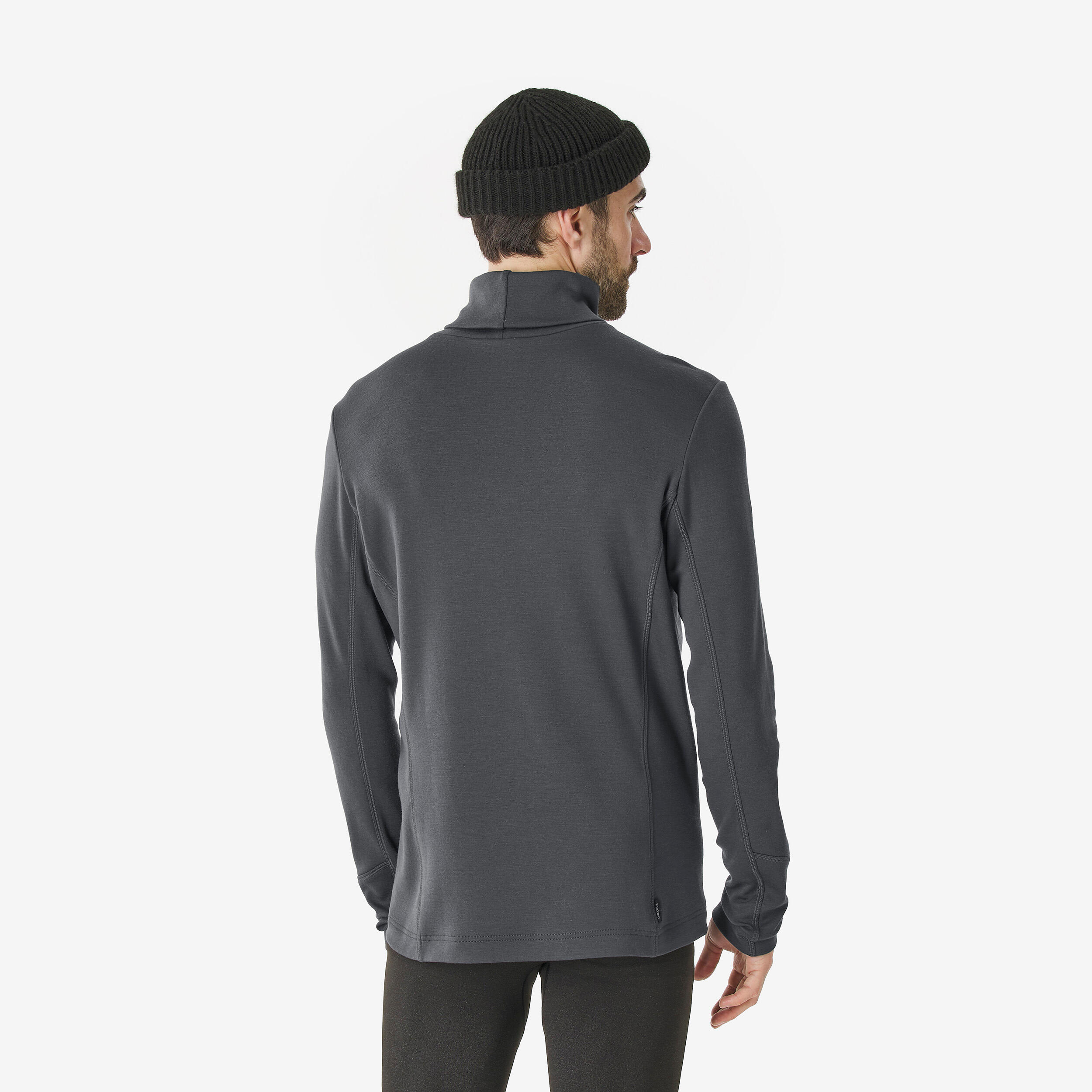 Men’s Merino Wool Turtleneck Thermal Base Layer Top, BL 500 - WEDZE