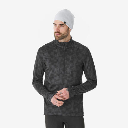 Sous-vêtement thermique homme, BL TOP 500 demi zip bleu clair et gris.