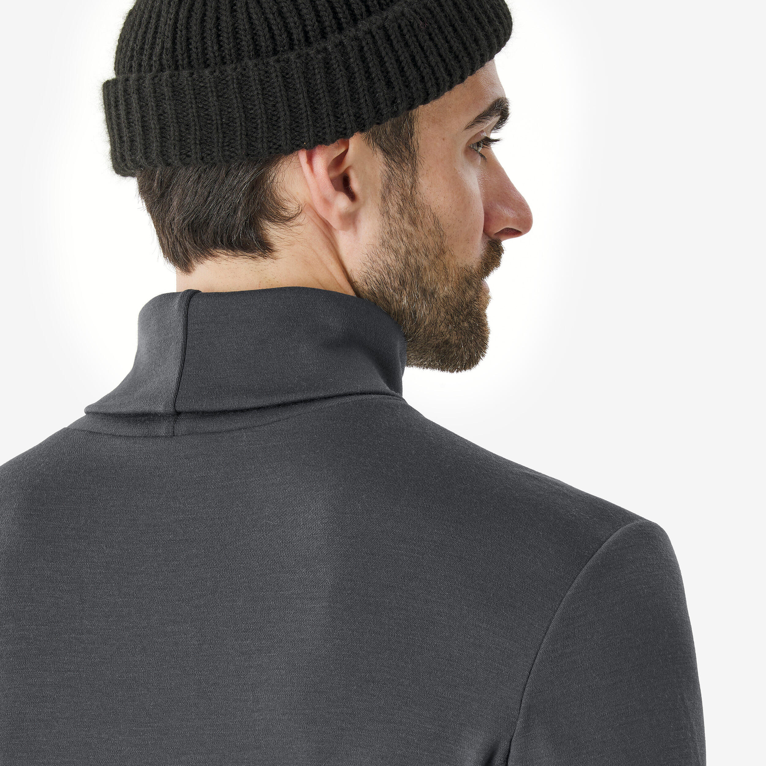 Men’s Merino Wool Turtleneck Thermal Base Layer Top, BL 500 - WEDZE