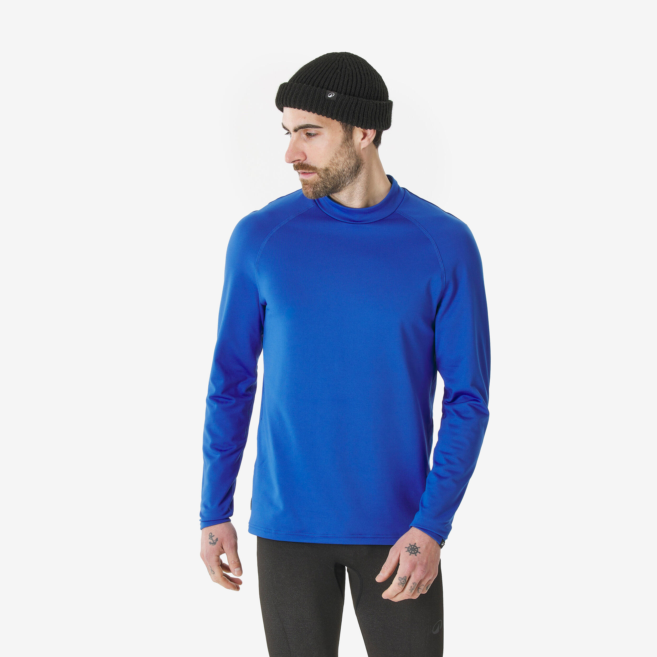 WEDZE Camiseta térmica de esquí cálida y transpirable hombre, BL 500 azul