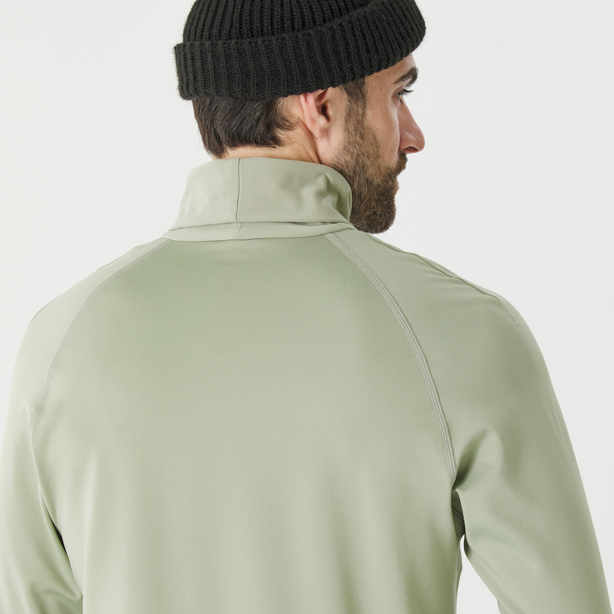 Men’s warm and breathable turtleneck ski base layer - BL 500 - Sage Green