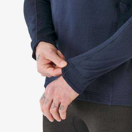 Термофутболка чоловіча 500 для лижного спорту темно-синя