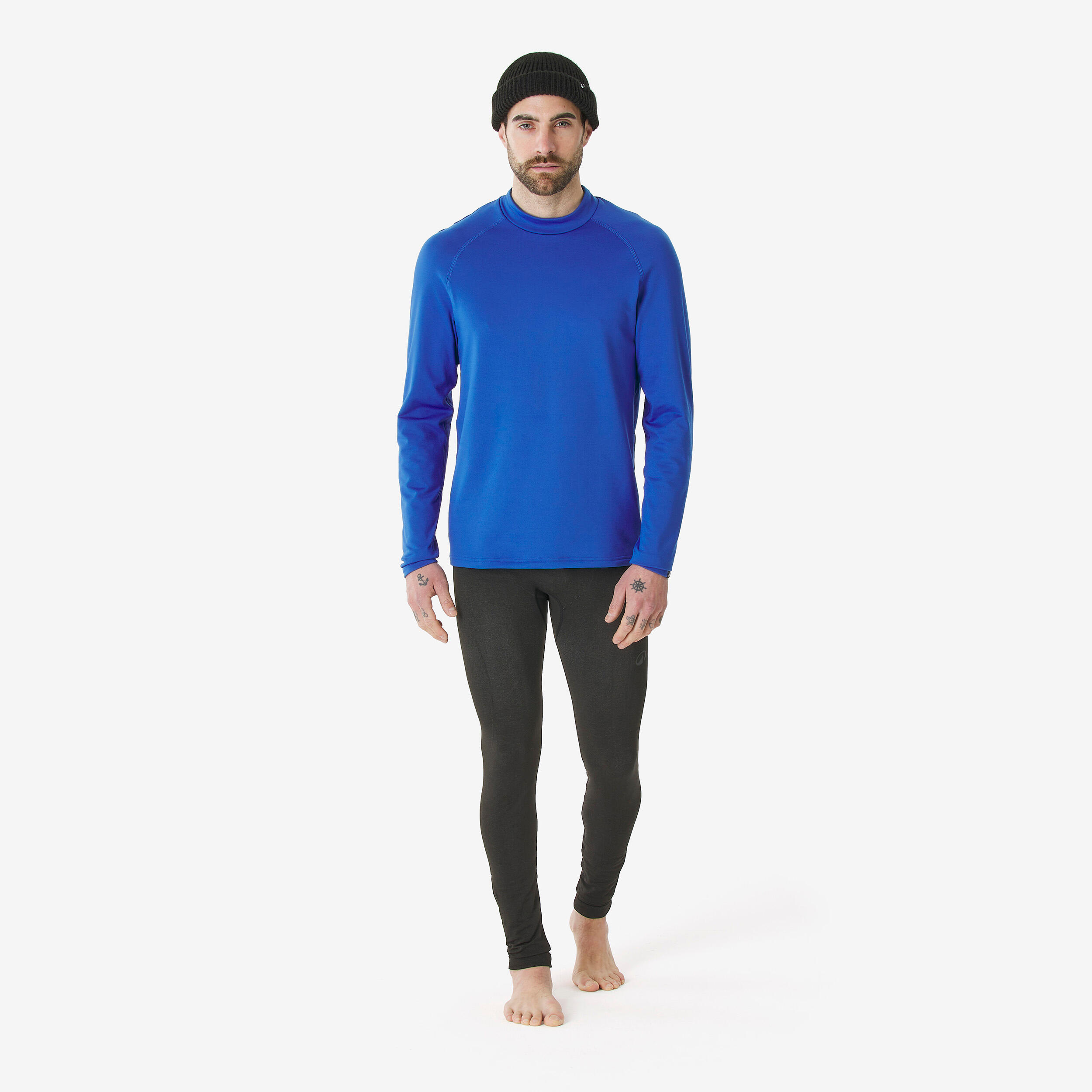 Men’s warm and breathable thermal ski base layer, BL 500 - Blue