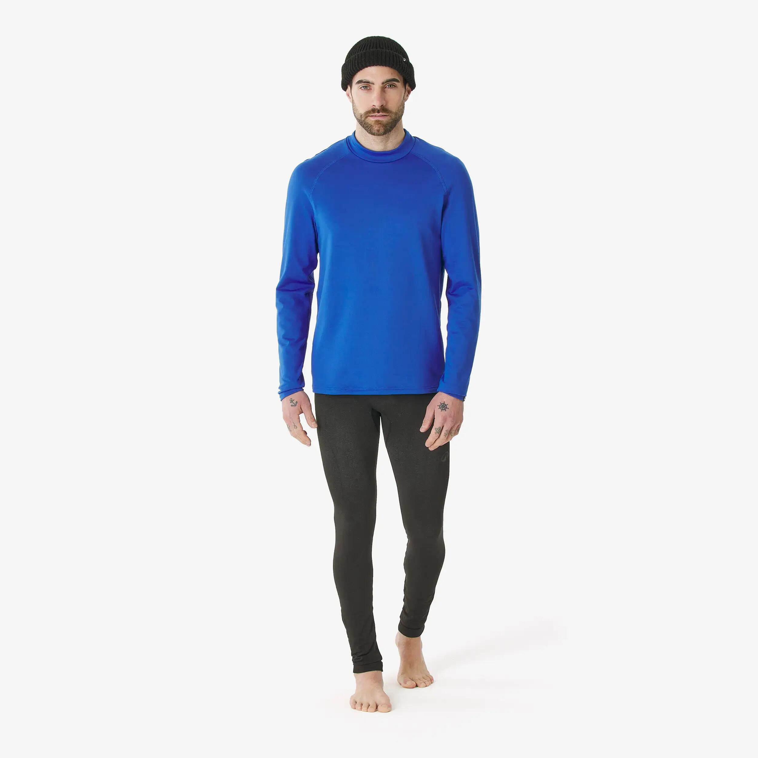 Men’s warm and breathable thermal ski base layer, BL 500 - Blue -  3