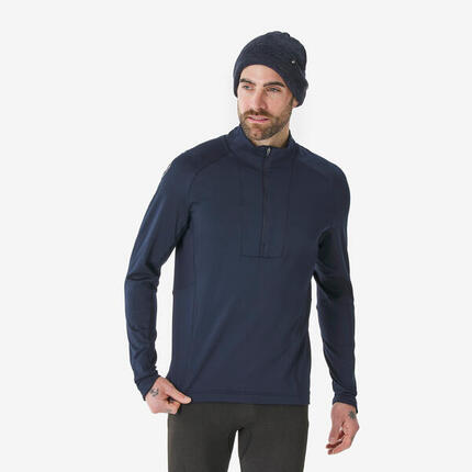 Skiunterwäsche Funktionsshirt Herren warm 1/2-Reißverschluss - BL 500 dunkelblau