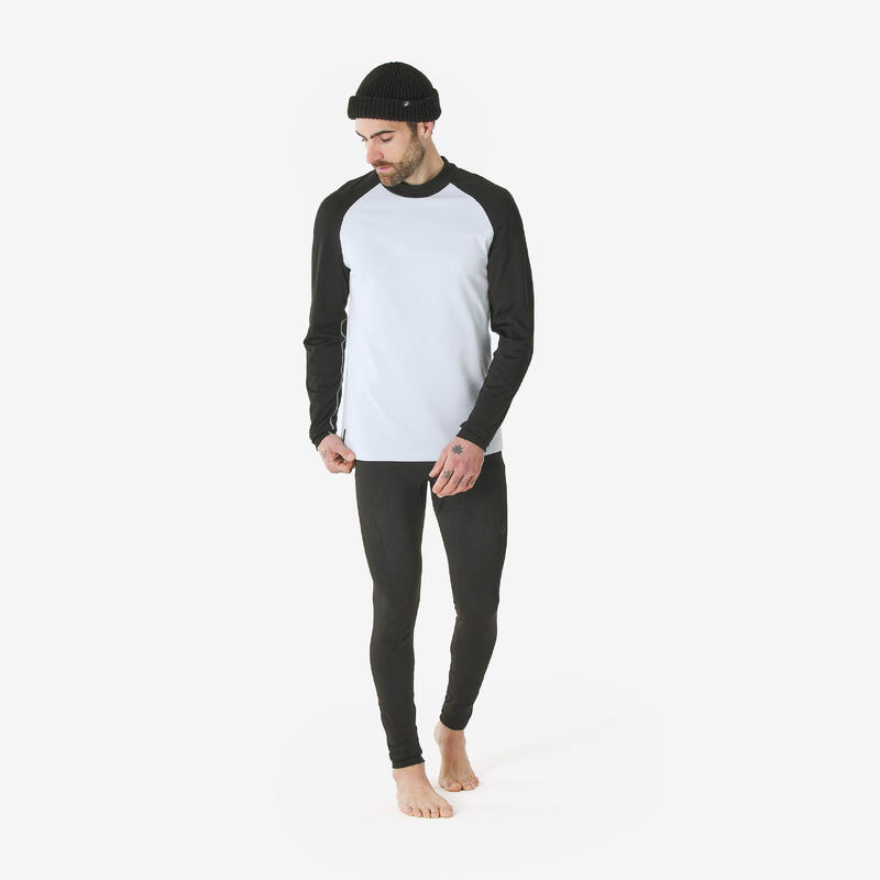 Sous-vêtement thermique de ski chaud et respirant homme, BL 500 noir et blanc