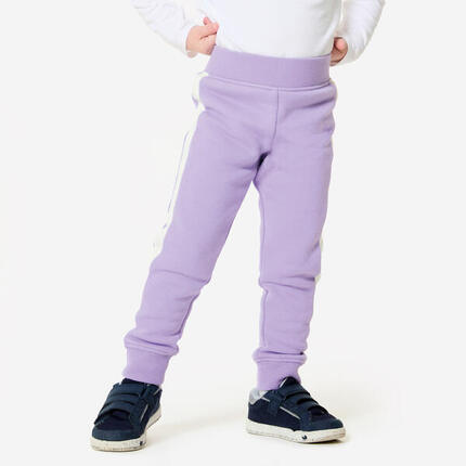 Pantalon de jogging chaud bébé, violet et blanc