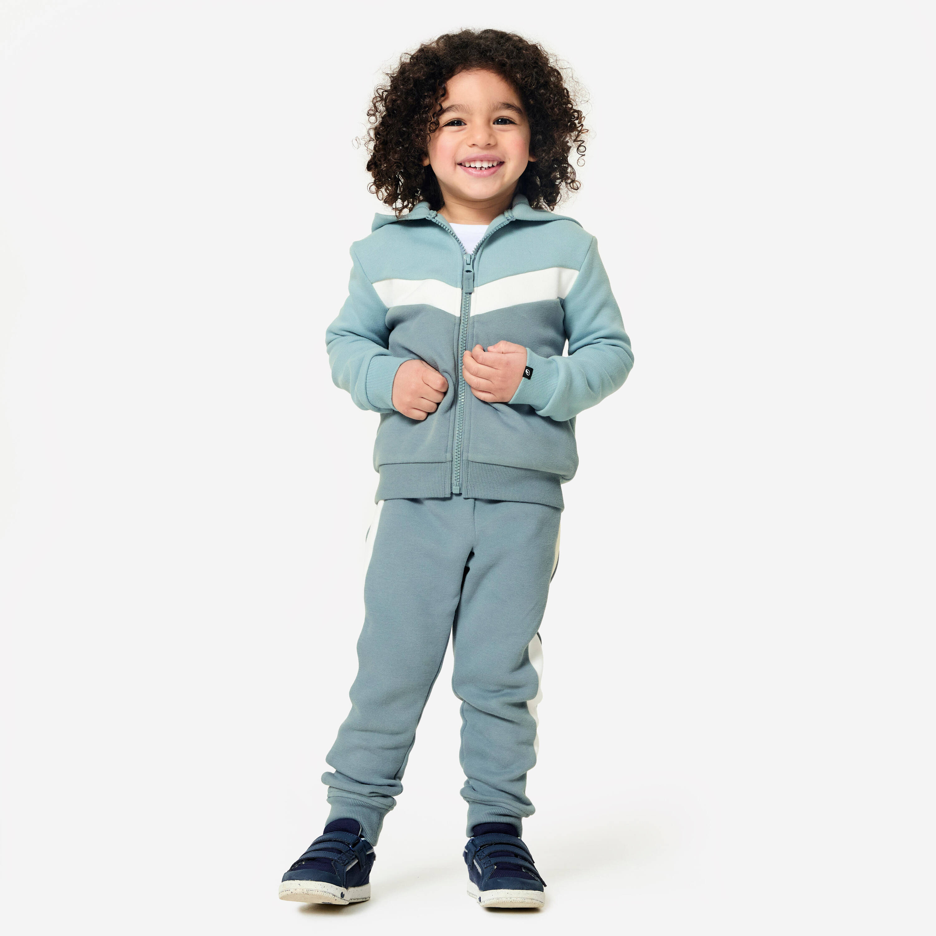 Baby Warm Jogging Bottoms - Grey/White -  1