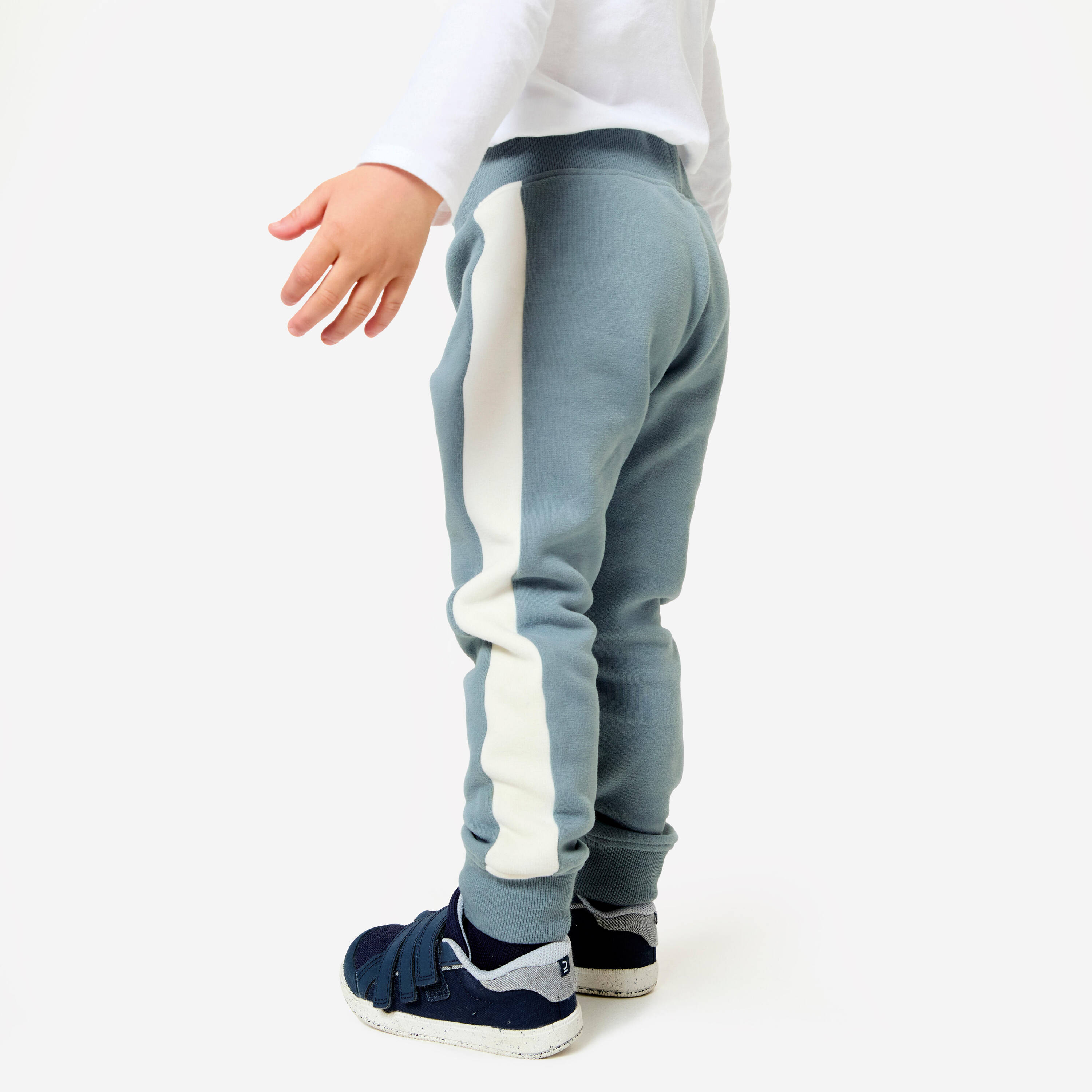 Baby Warm Jogging Bottoms - Grey/White -  3