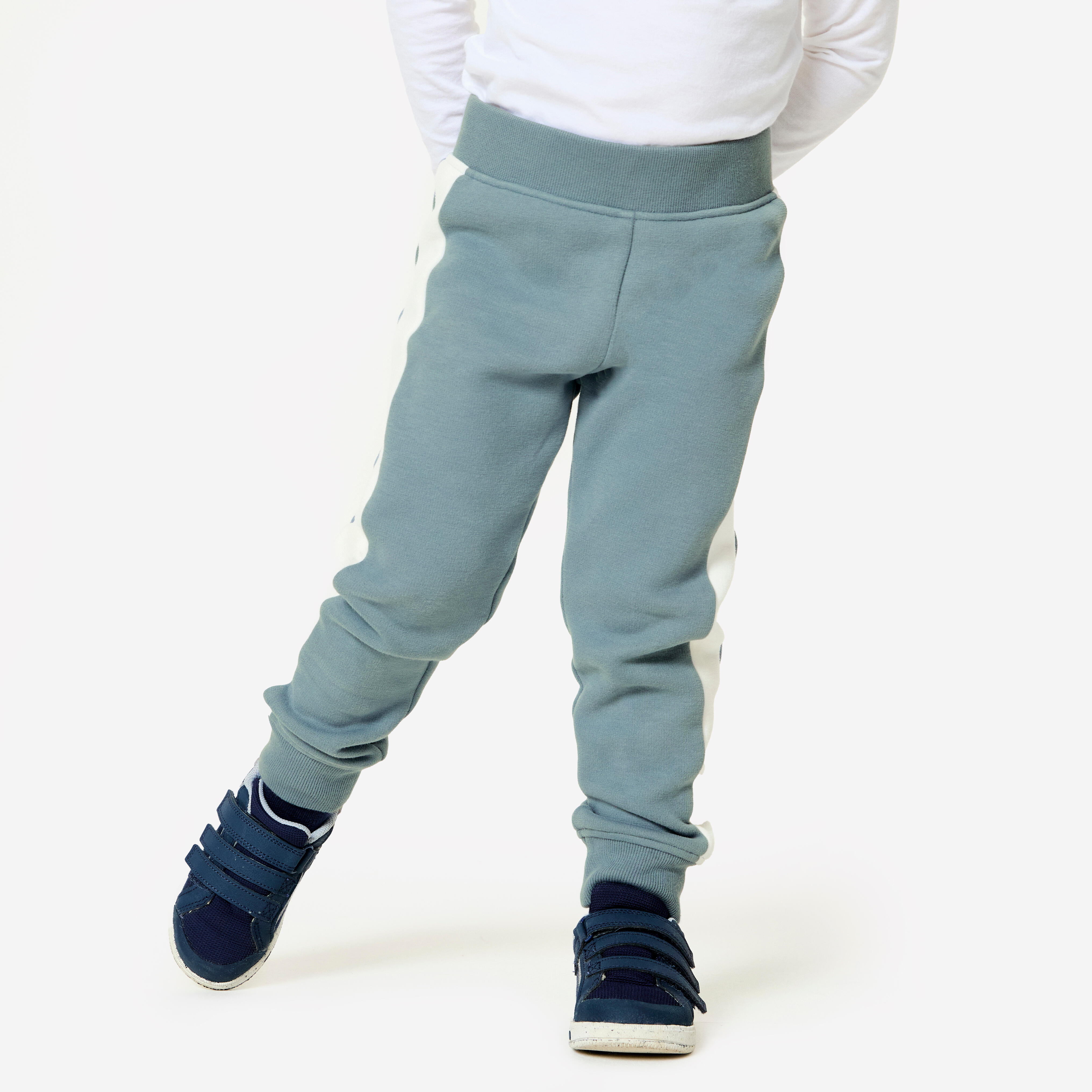 Baby Warm Jogging Bottoms - Grey/White-image-5