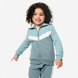 Sweat Zippé bébé Basique, bleu, blanc et gris