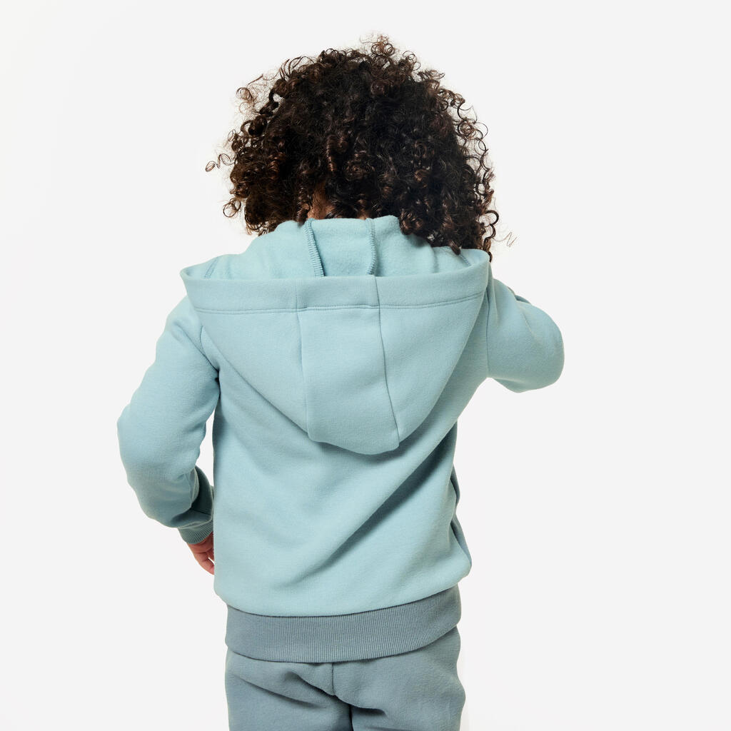 Sweat Zippé bébé Basique, bleu, blanc et gris