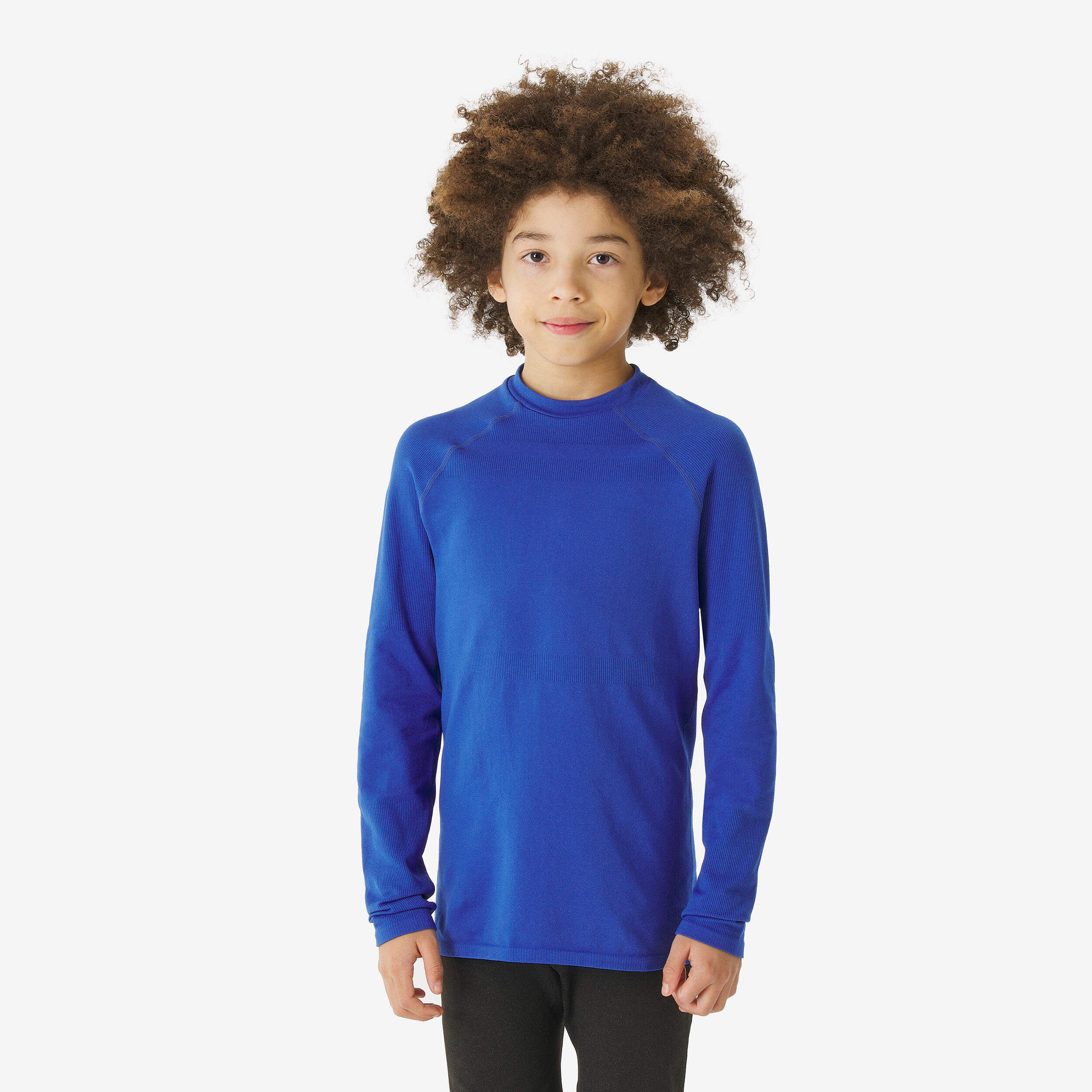 Camisola térmica de ski criança bl 500 seamless azul