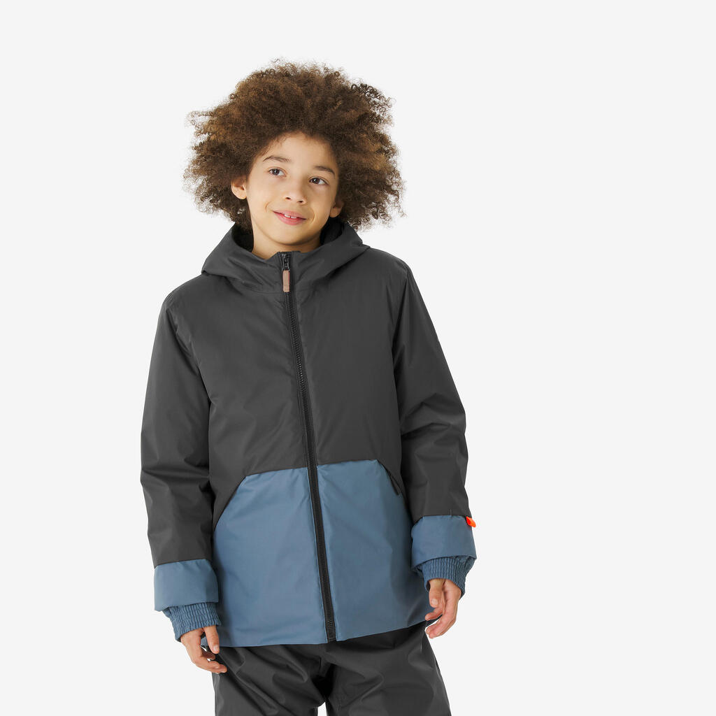 Kids’ warm ski jacket, 5-13 years, SKI100 - Blue and Grey