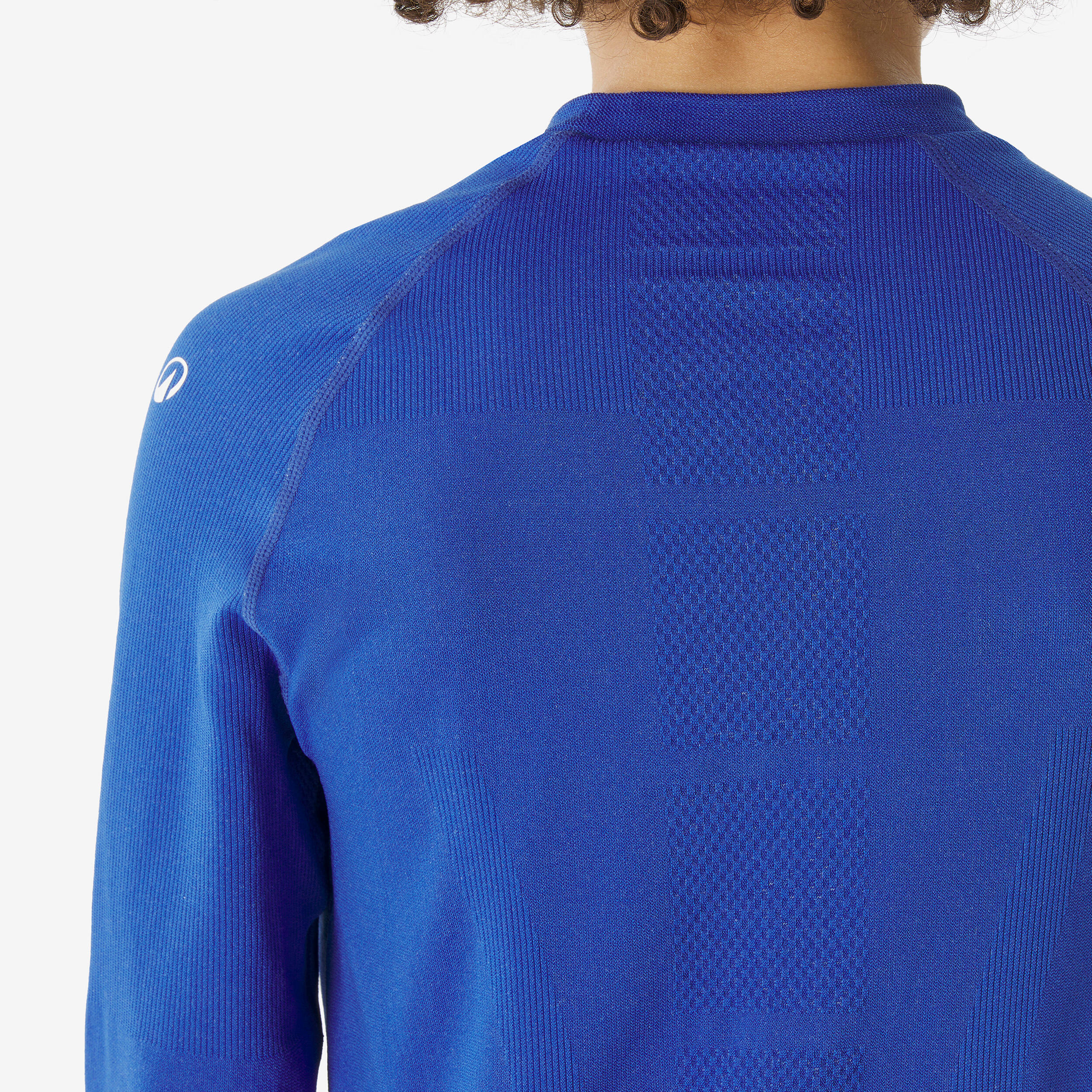 Camisola térmica de Ski Criança BL 500 seamless azul 5/8