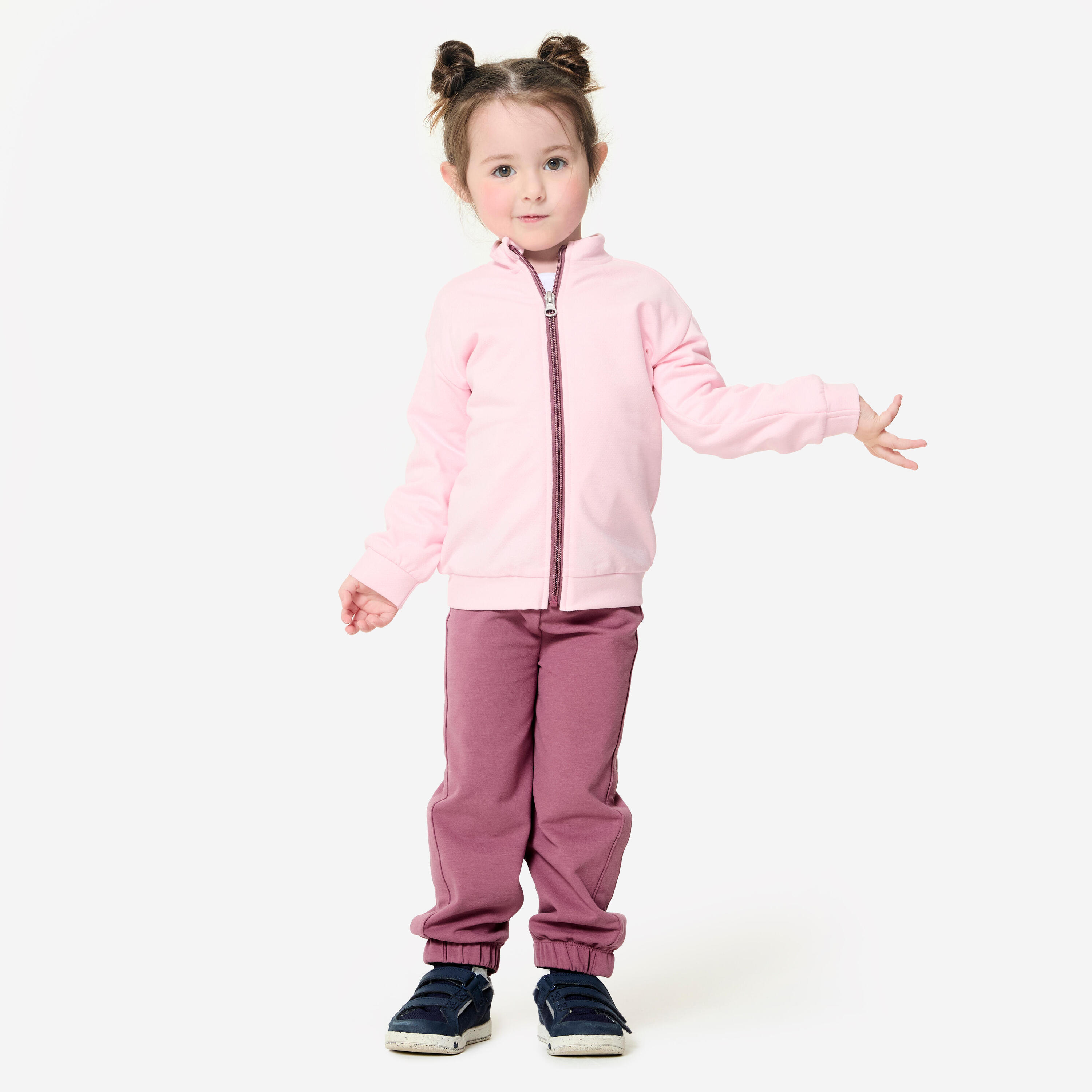 DOMYOS Kids' Warm and Comfortable Tracksuit - Pink/Purple