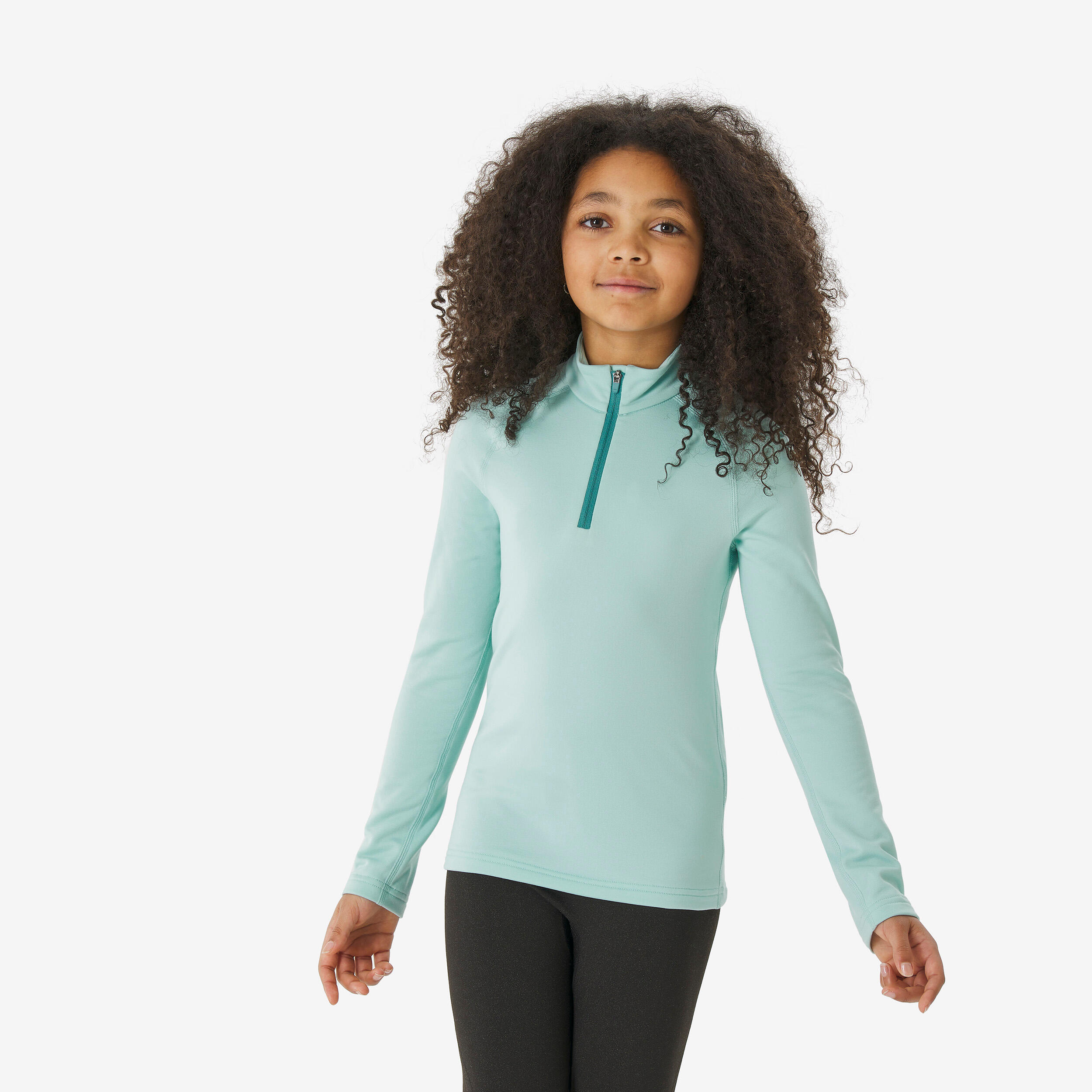 Kids’ Half-Zip Thermal Ski Base Layer Top, BL 500 - WEDZE
