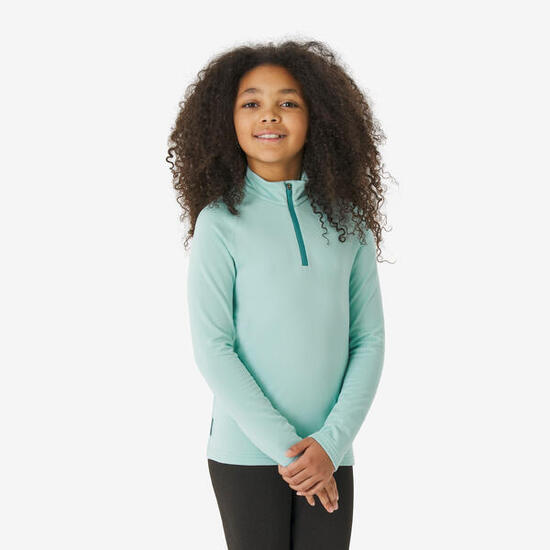 Sous-vêtement thermique de ski enfant, BL 500 demi zip turquoise