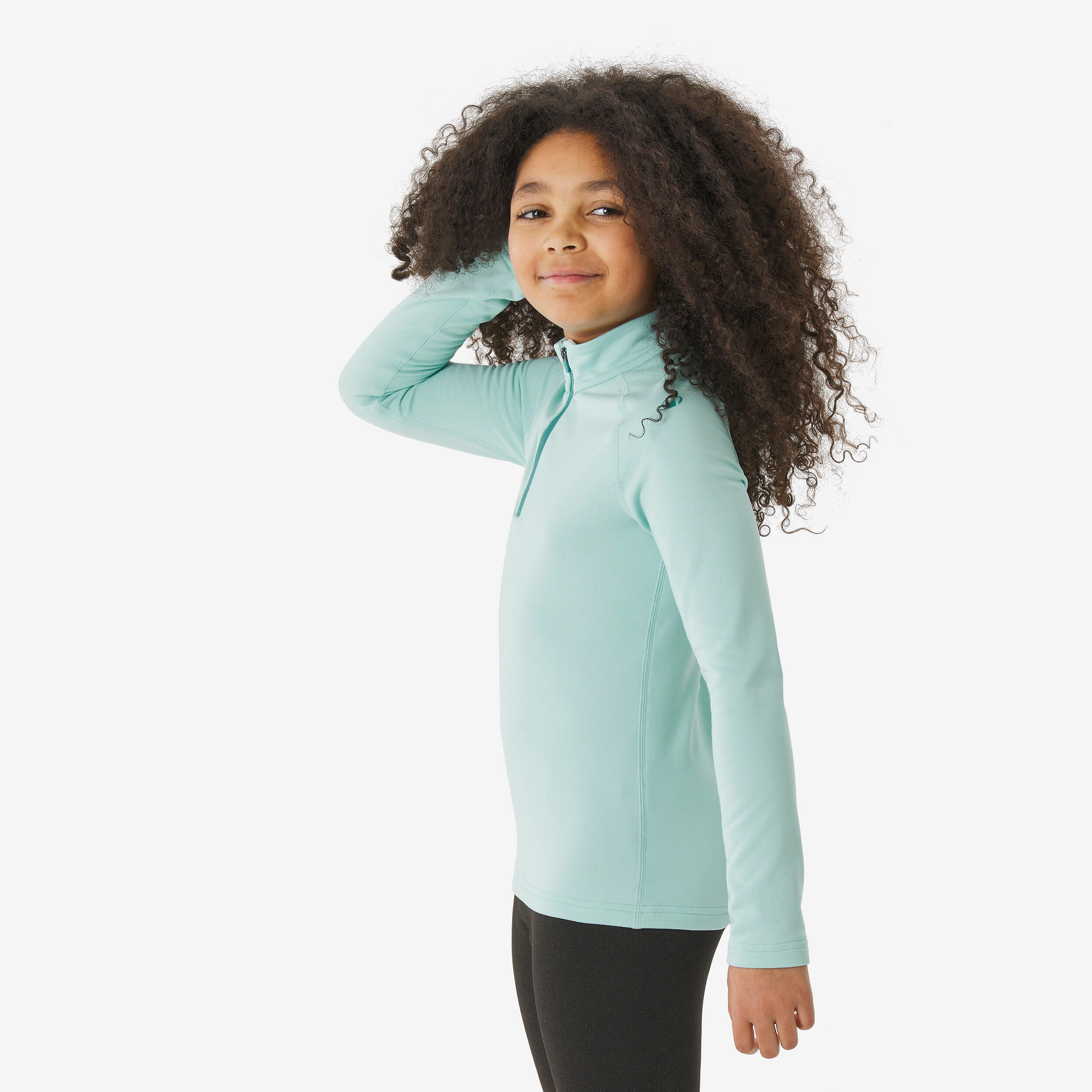 Kids’ Half-Zip Thermal Ski Base Layer Top, BL 500 - WEDZE