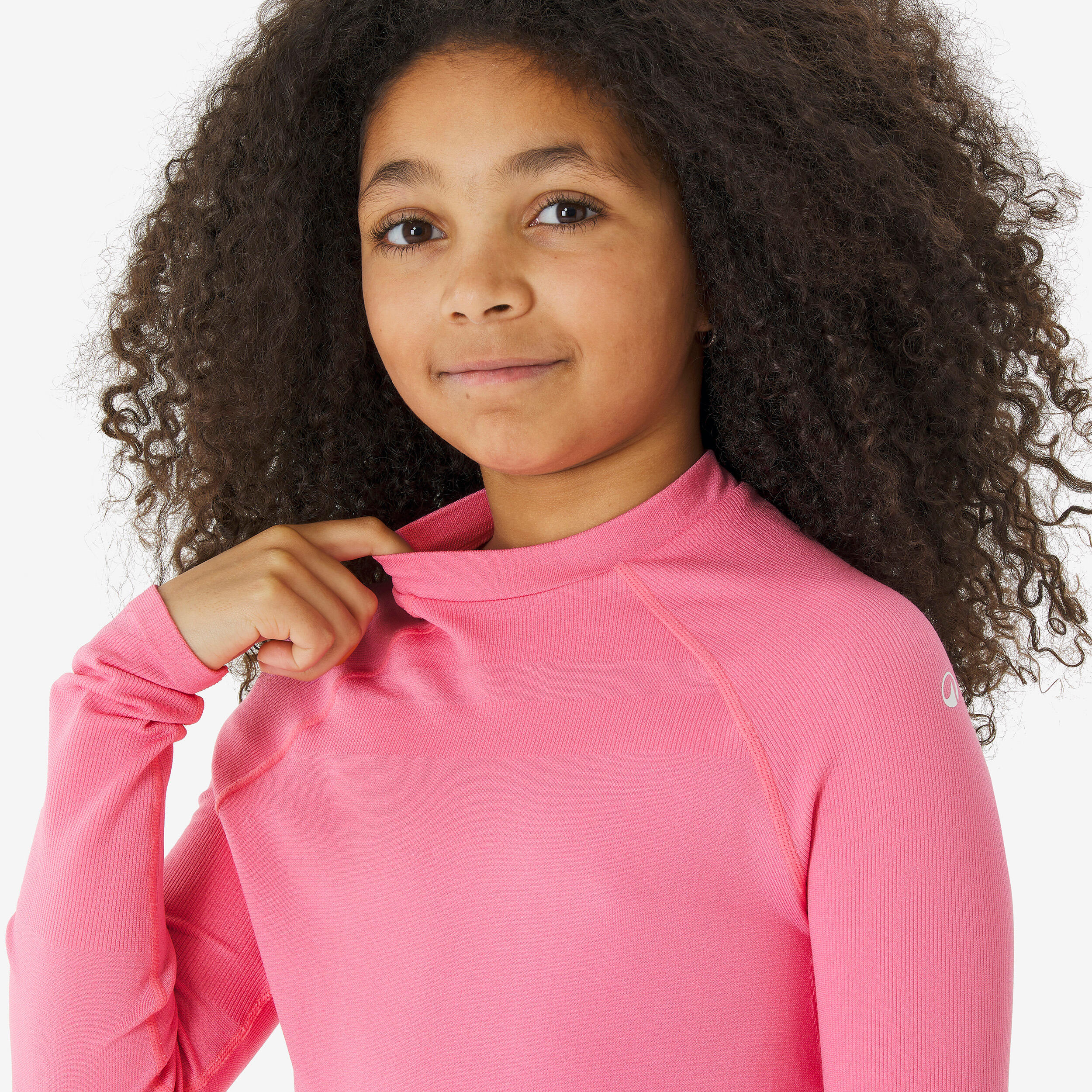 Camisola Térmica de Ski Criança - BL500 seamless Rosa  9/11