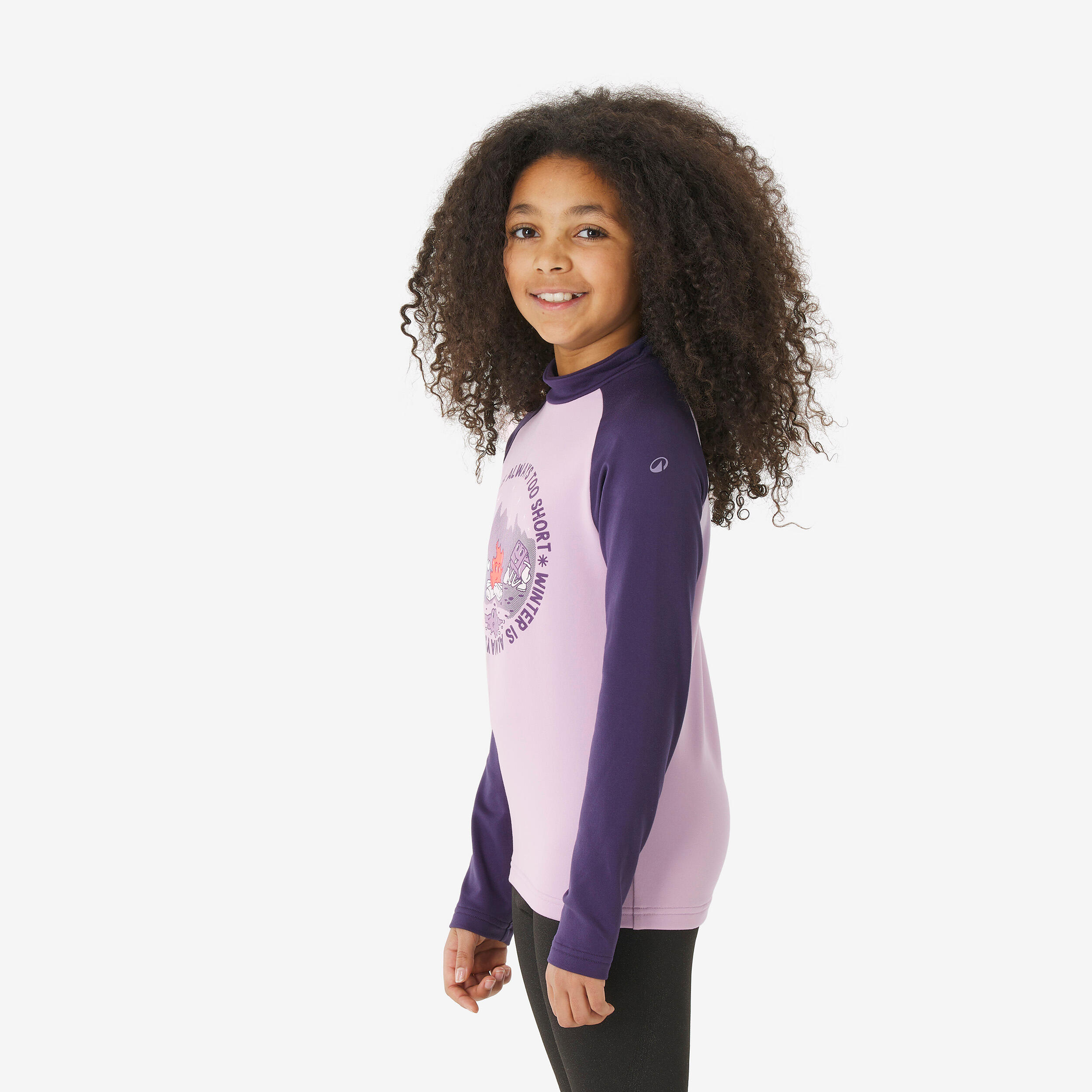 Maglia termica sci bambina 500 viola 9/10
