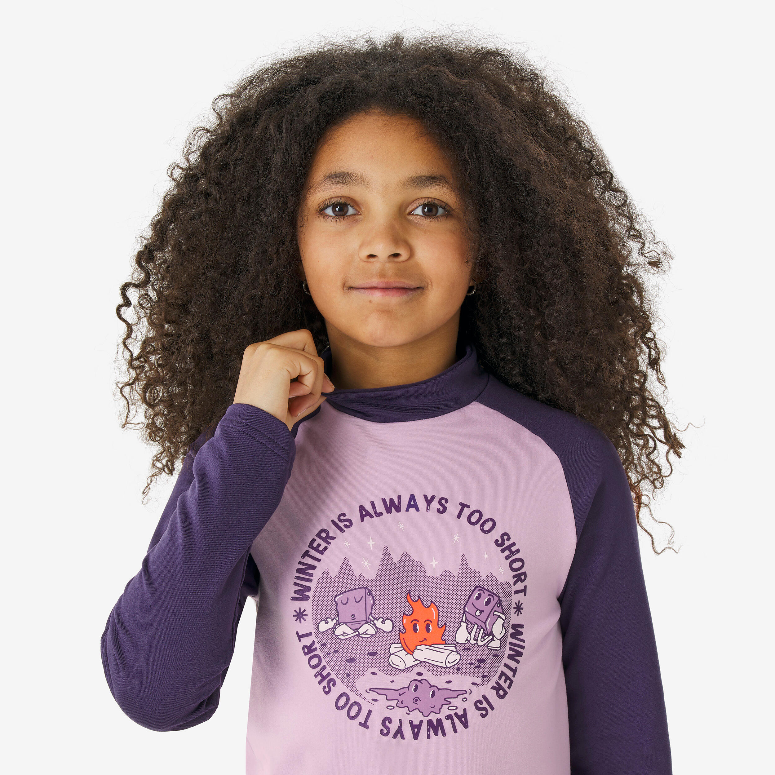 Maglia termica sci bambina 500 viola 10/10