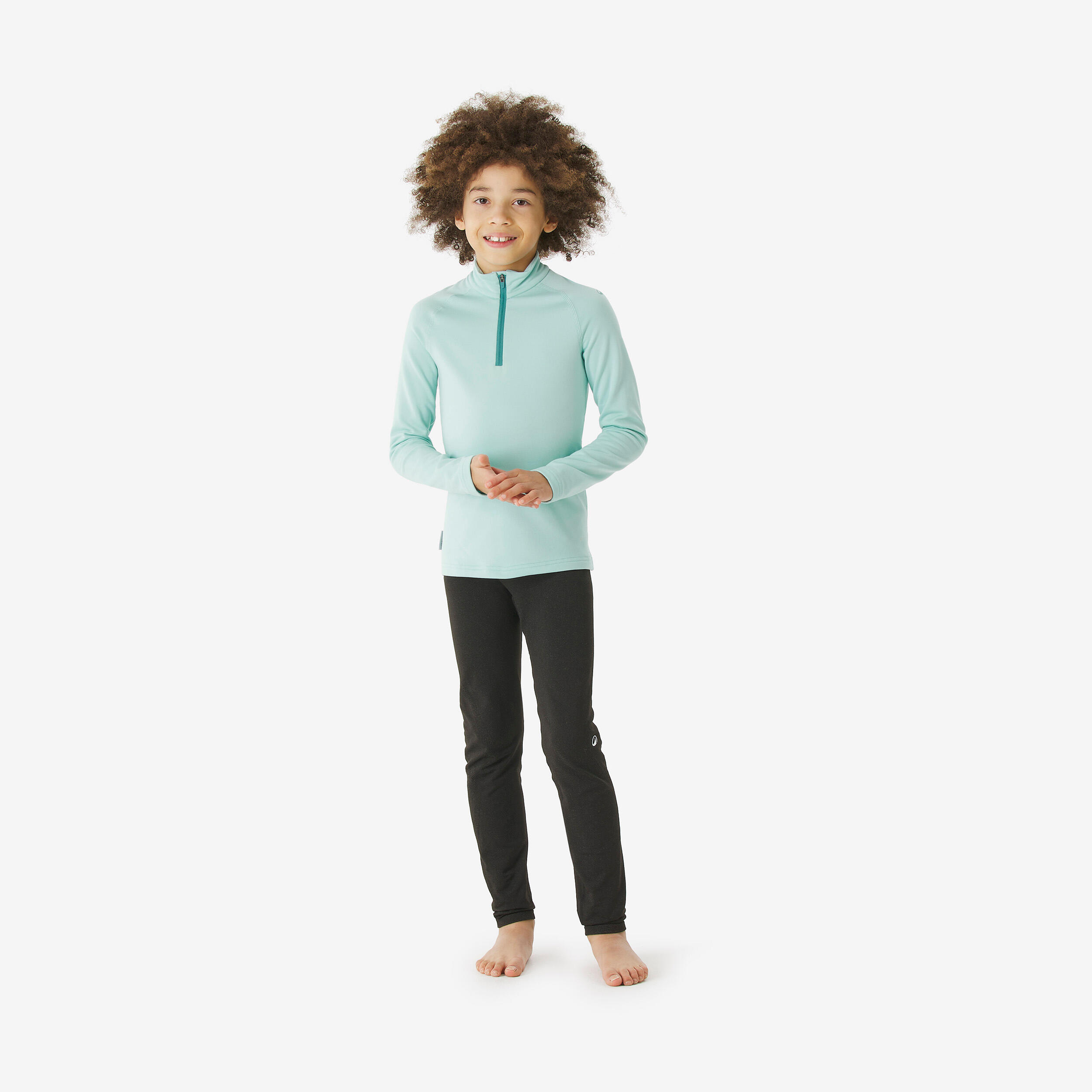 Kids’ Half-Zip Thermal Ski Base Layer Top, BL 500 - WEDZE