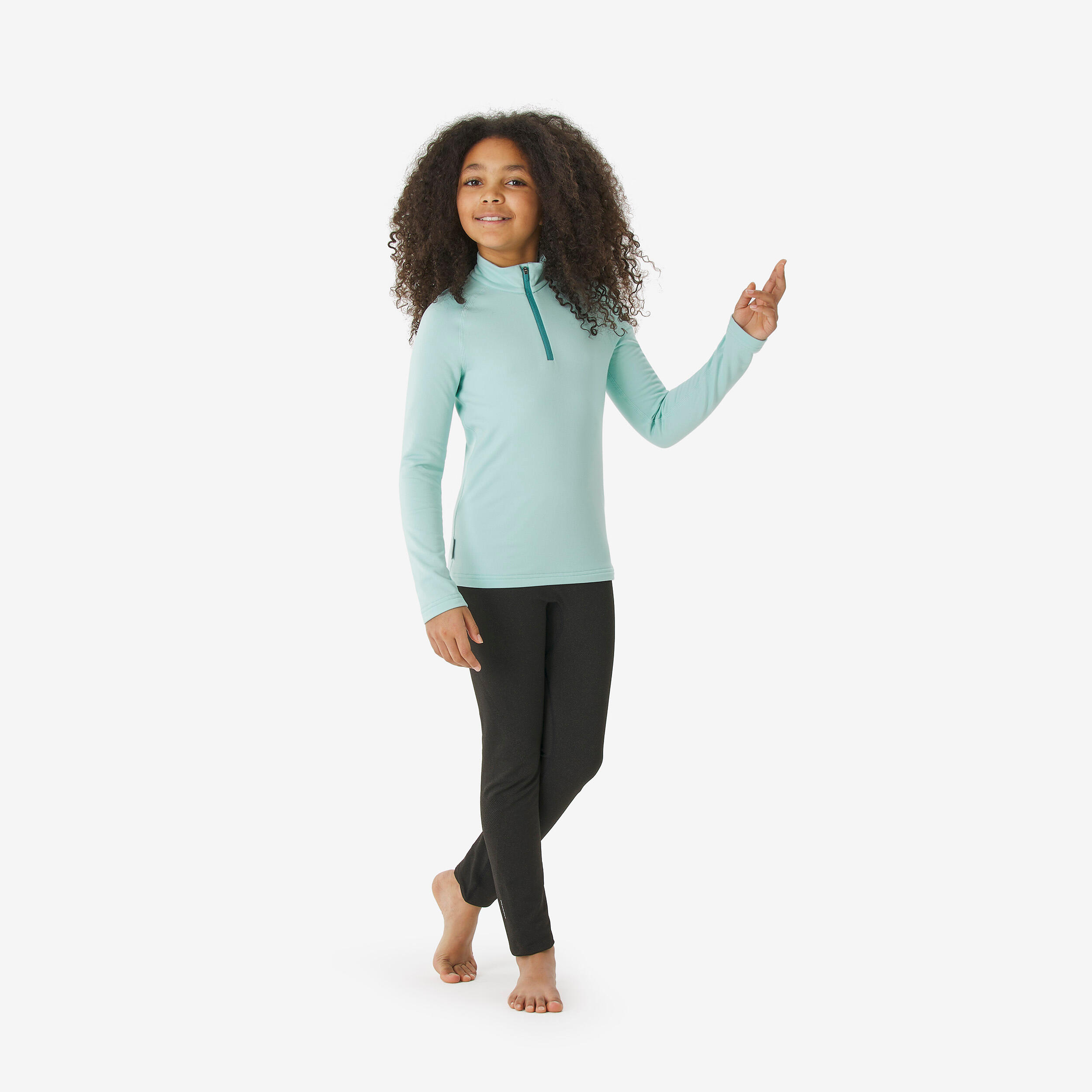 Kids’ Half-Zip Thermal Ski Base Layer Top, BL 500 - WEDZE