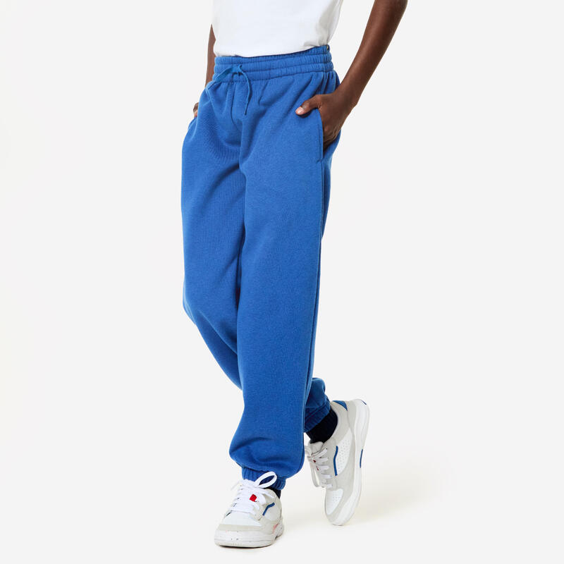 Pantalon de survêtement multisport chaud enfant mixte, bleu marine