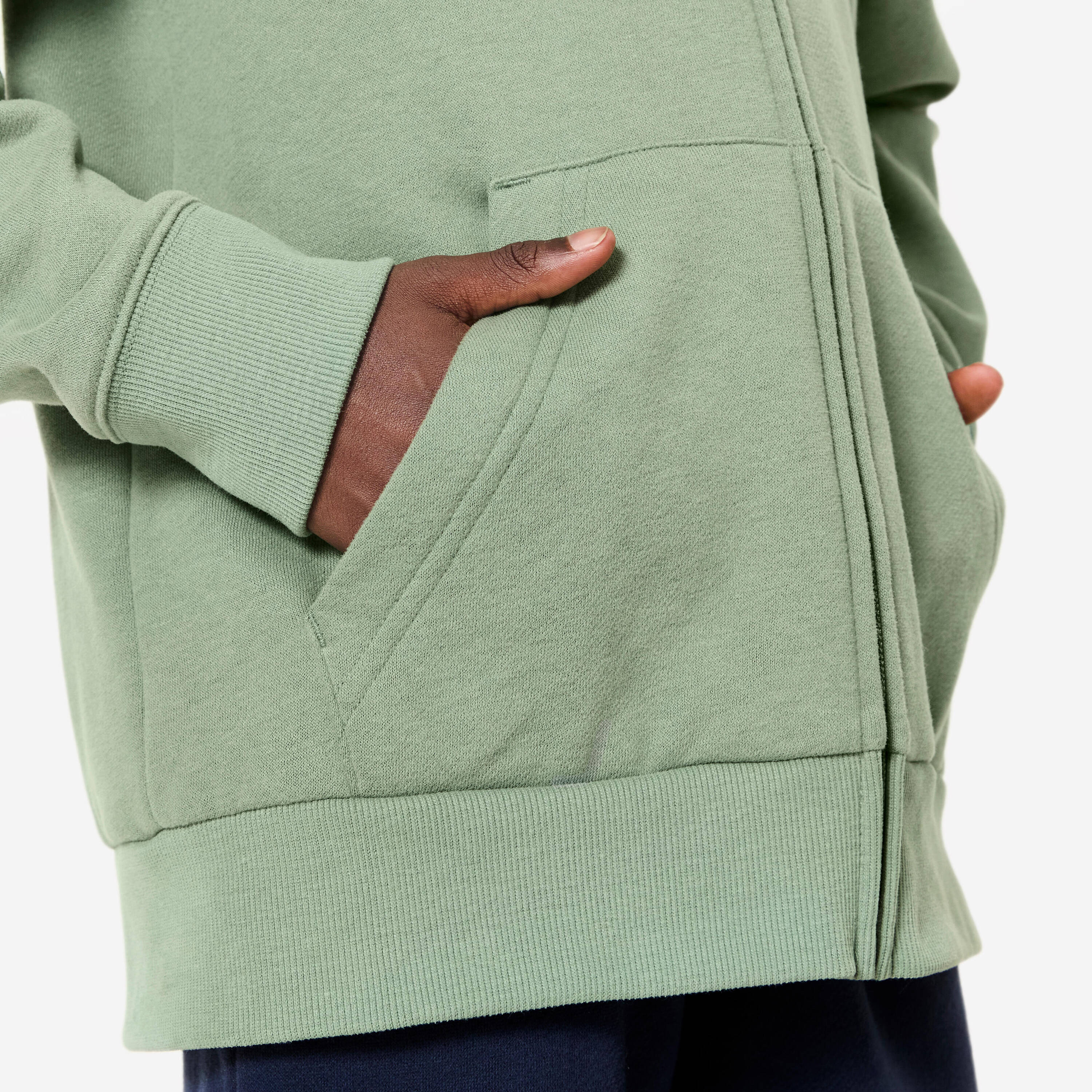 Kids' Zip-Up Sweatshirt - Khaki Green -  5