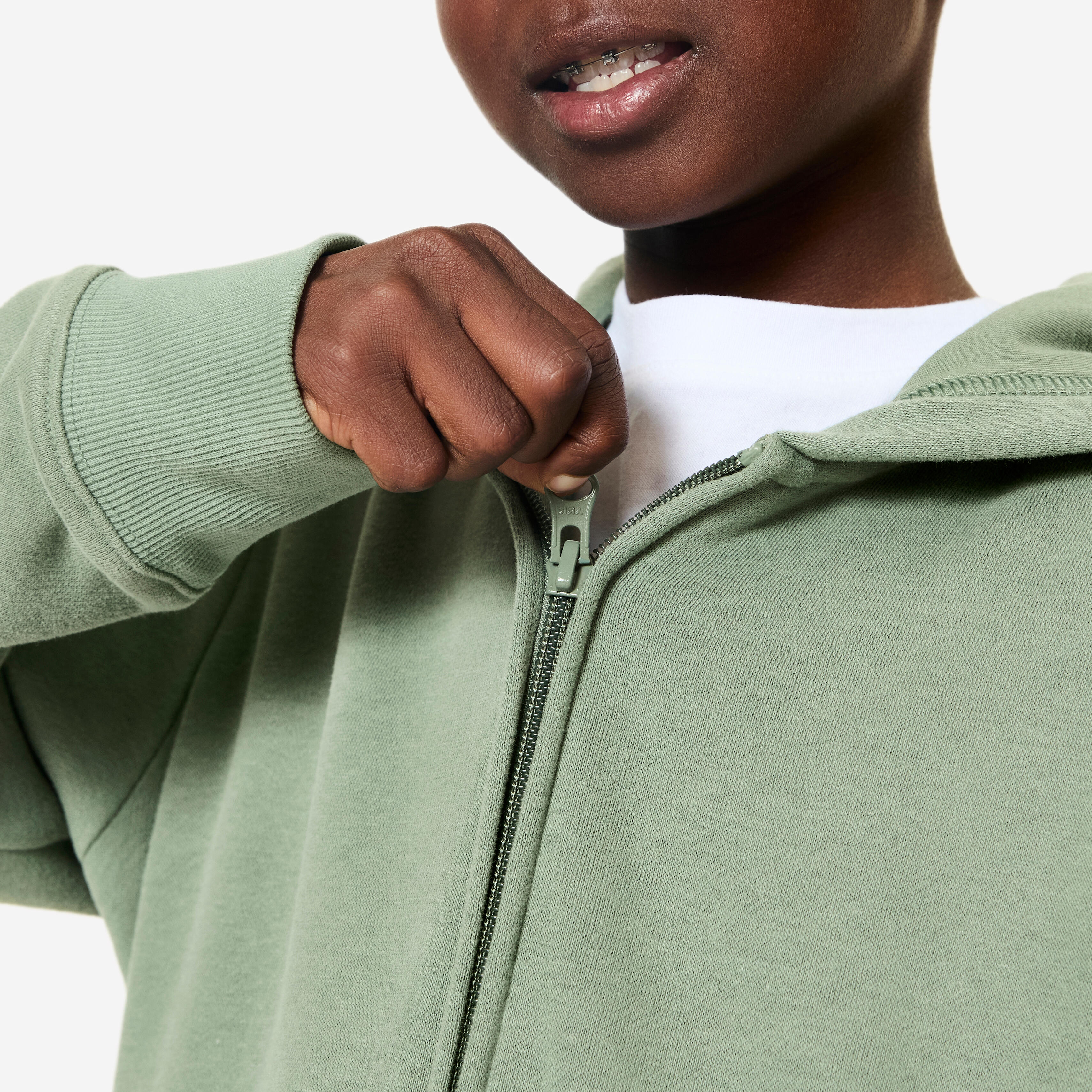 Kids' Zip-Up Sweatshirt - Khaki Green