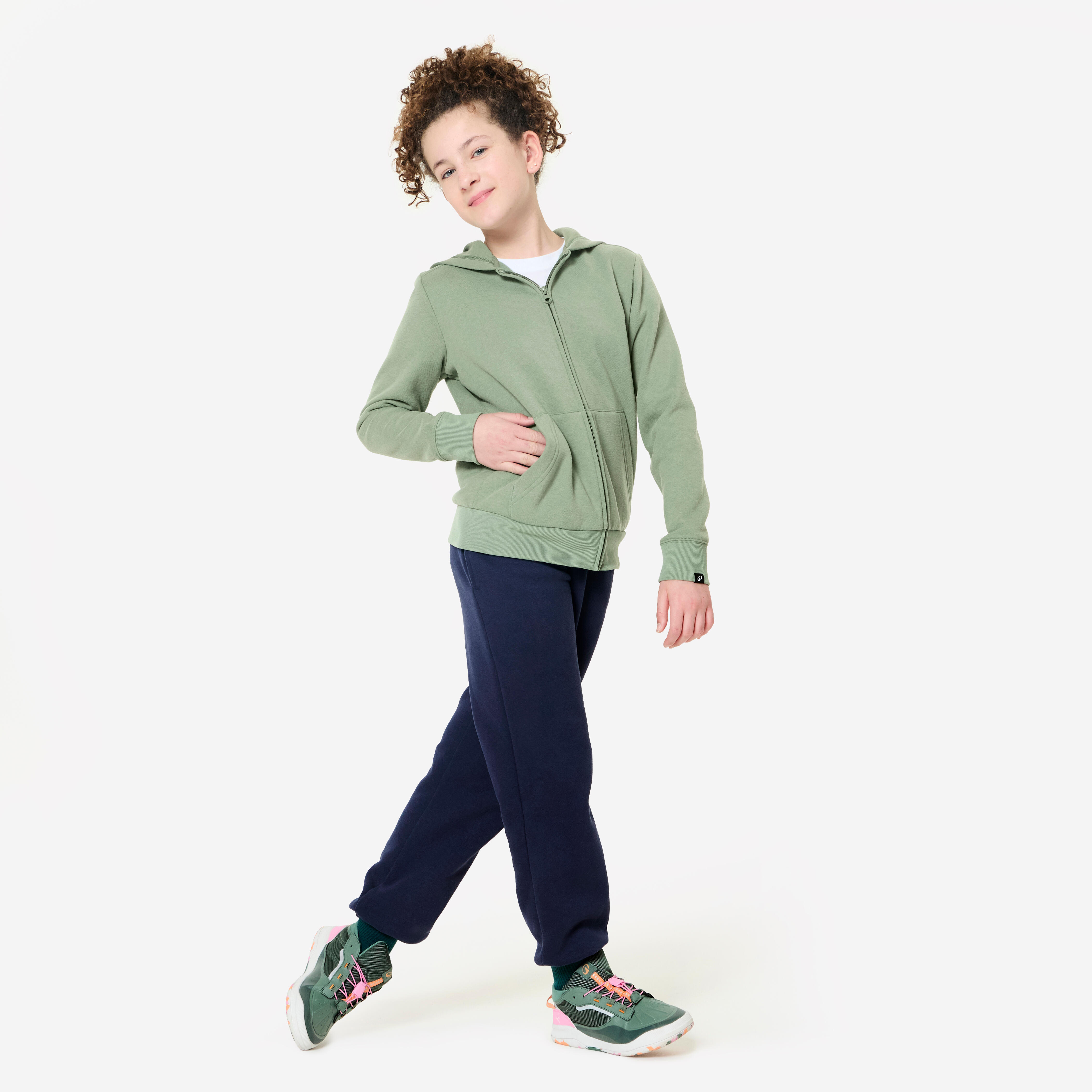 Kids' Zip-Up Sweatshirt - Khaki Green