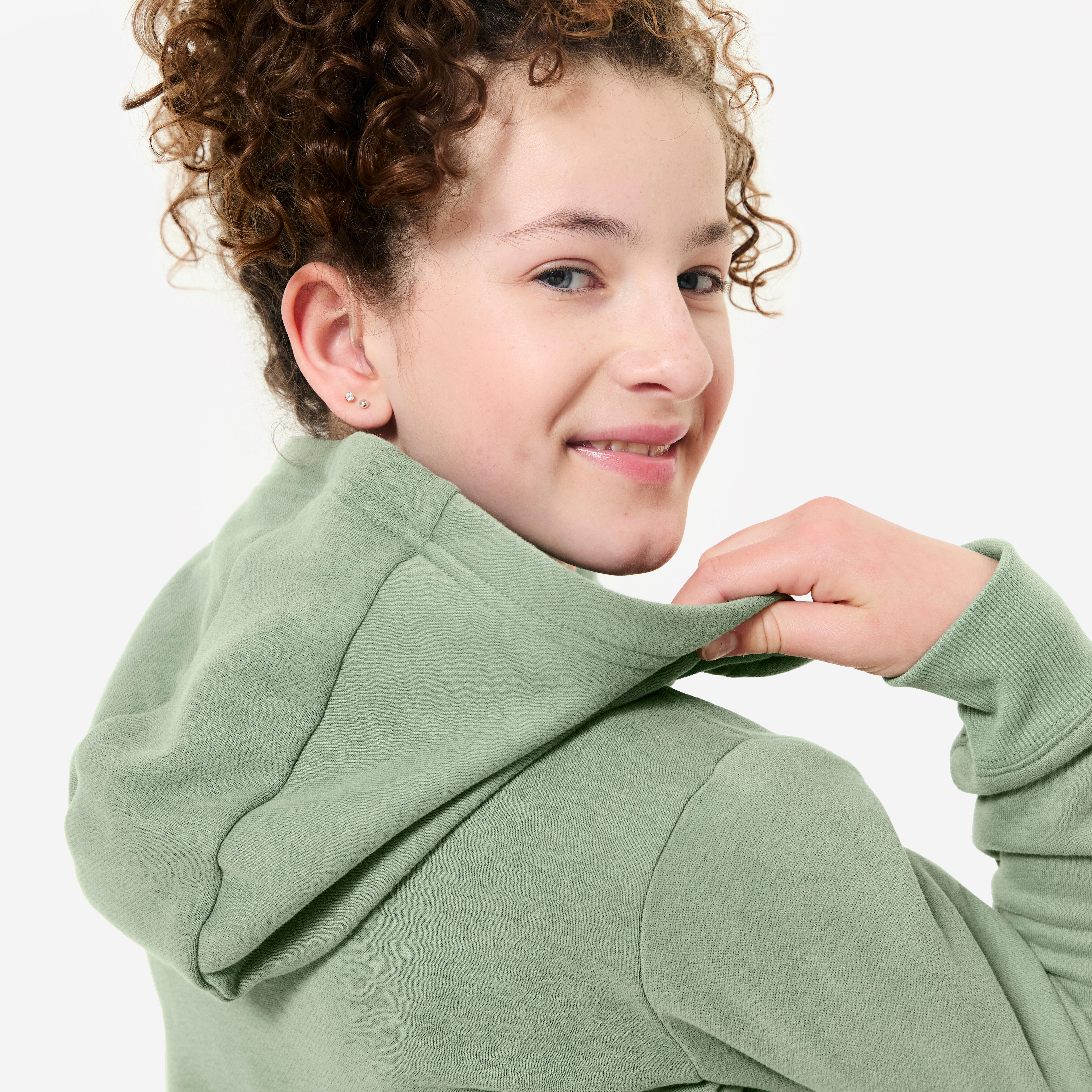 Kids' Zip-Up Sweatshirt - Khaki Green