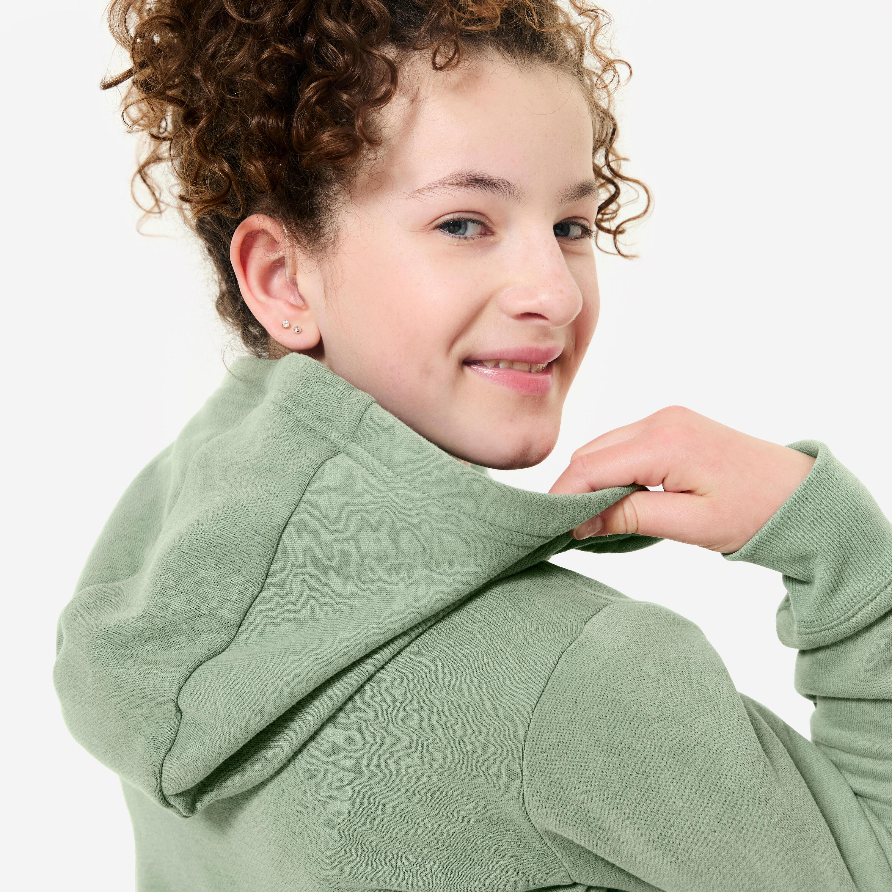 Vest kinderen kakigroen 6/7