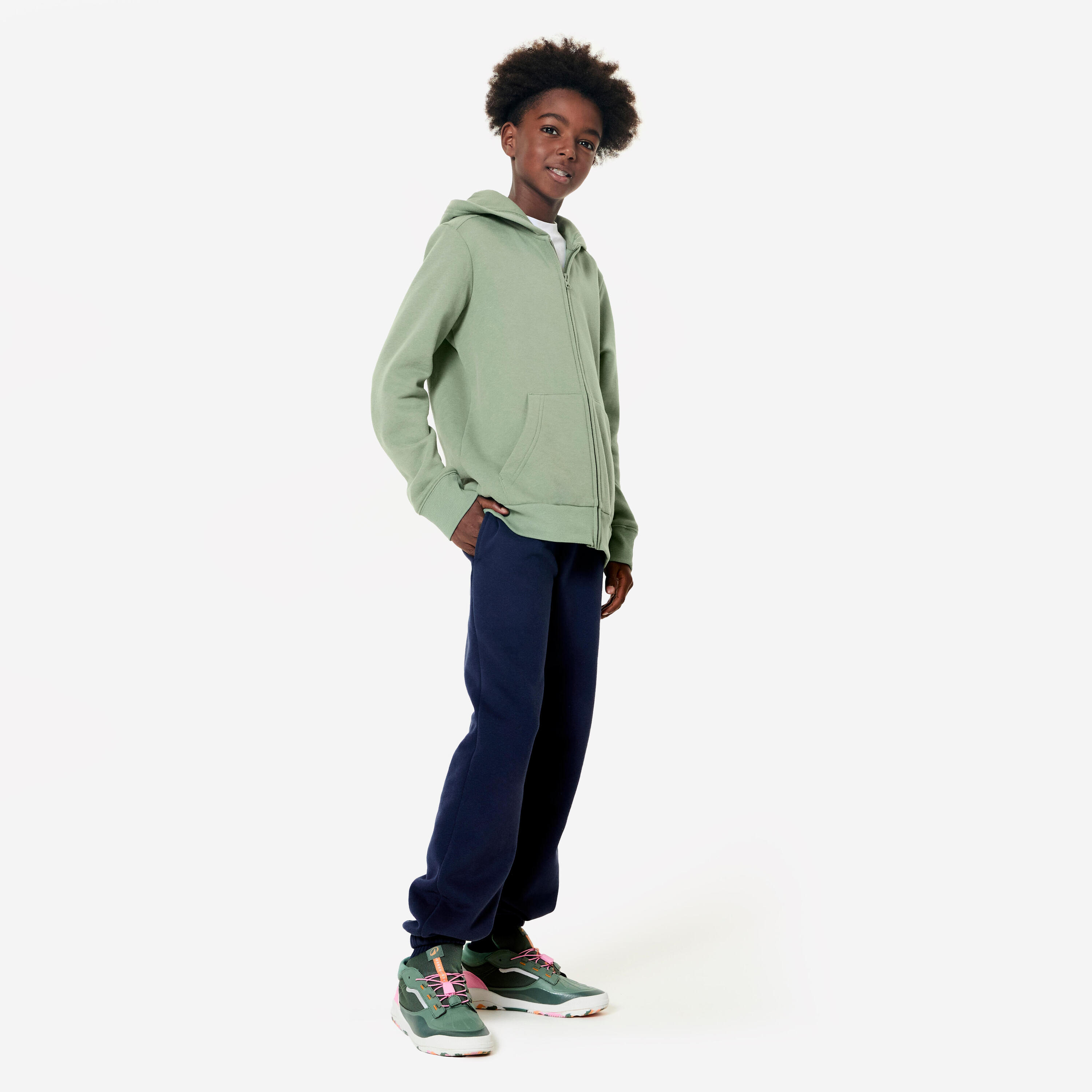 Vest kinderen kakigroen 7/7