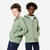 Sweat zippé enfant, vert kaki