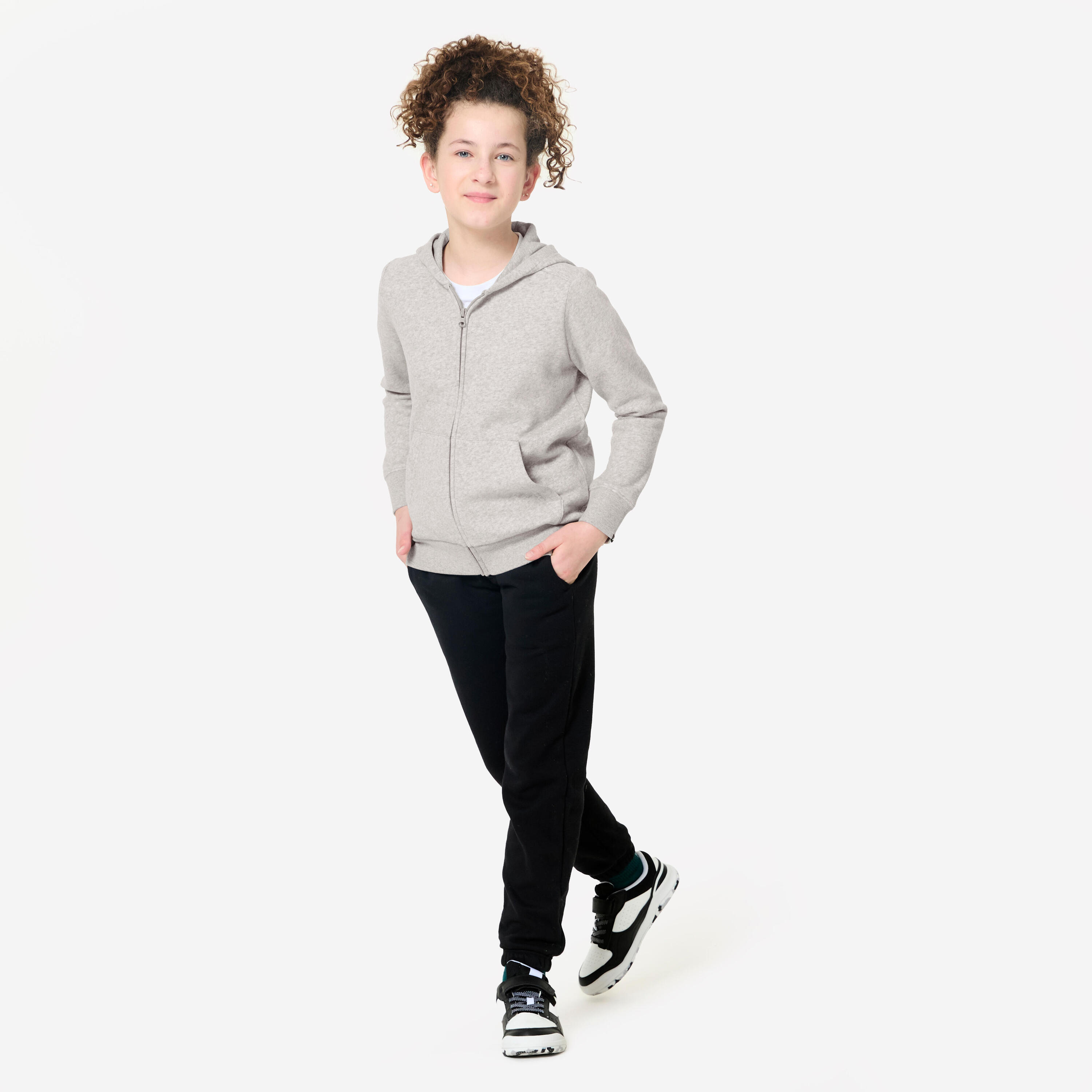 Felpa bambino con zip leggera grigia 8/8