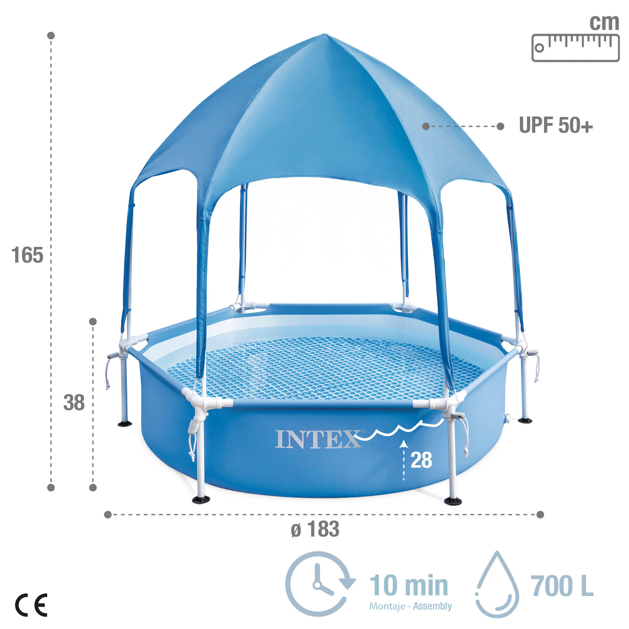 Pisicnas desmontable hexagonal toldo desmontable Canopy Metal Frame INTEX - CD 3/4