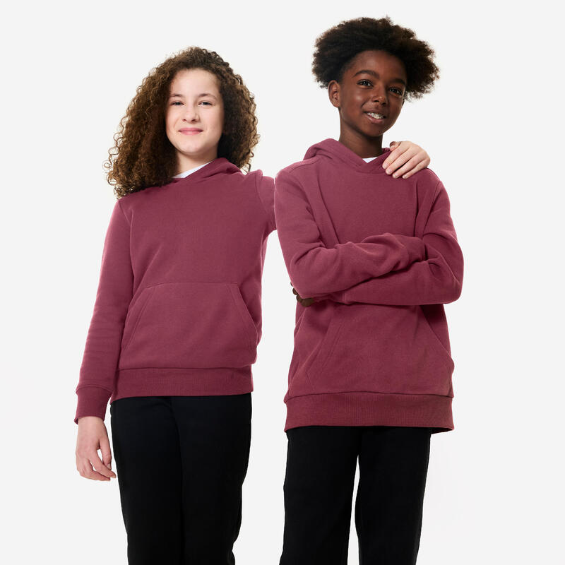 Katoenen hoodie kinderen cederbruin