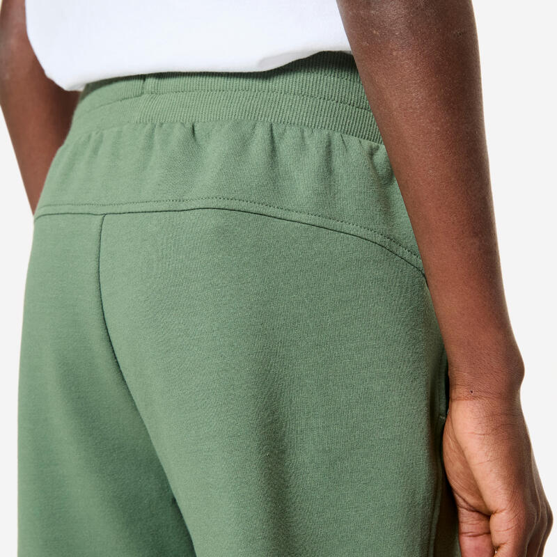 Pantalon de jogging droit enfant, vert kaki
