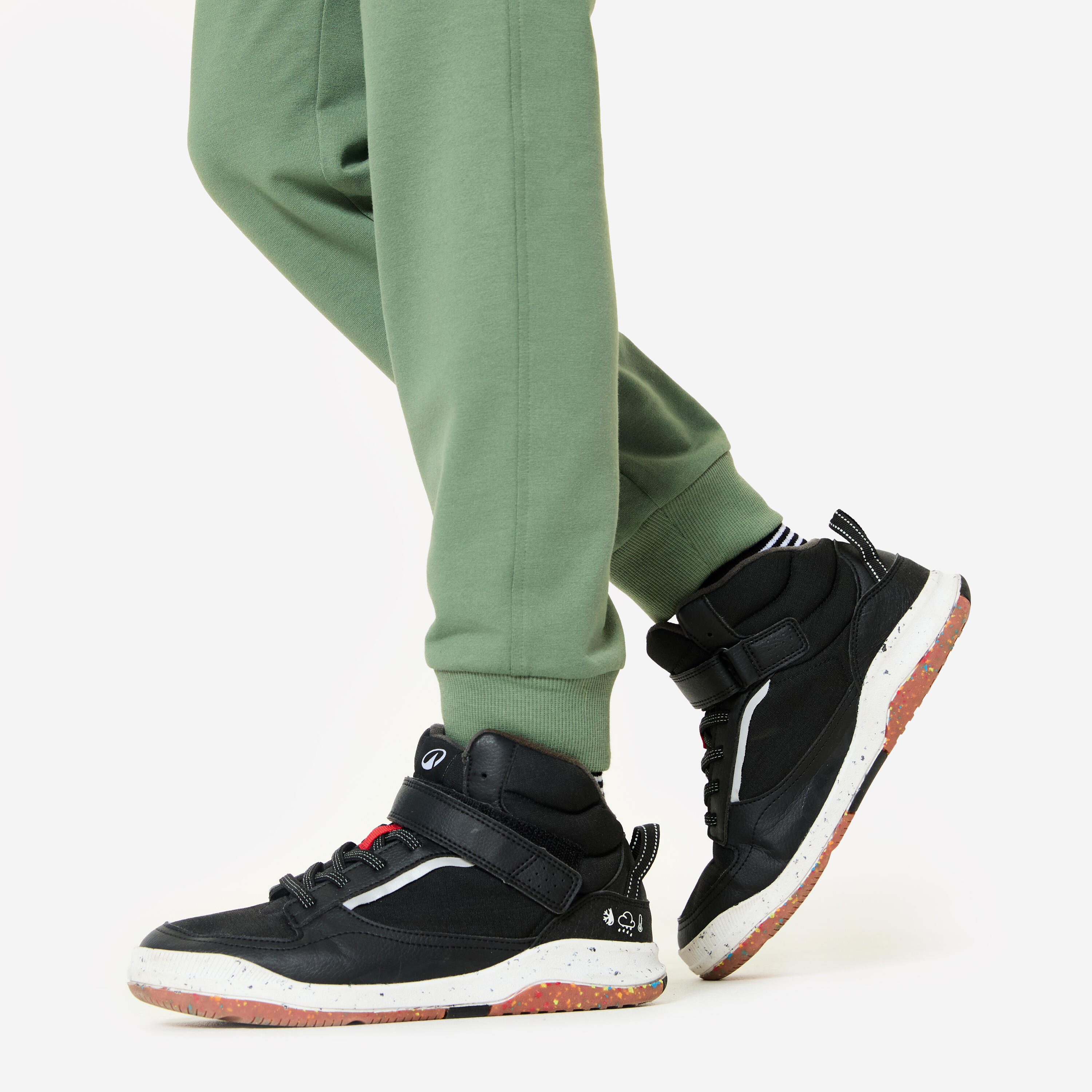 Pantalon de jogging droit enfant, vert kaki 7/7
