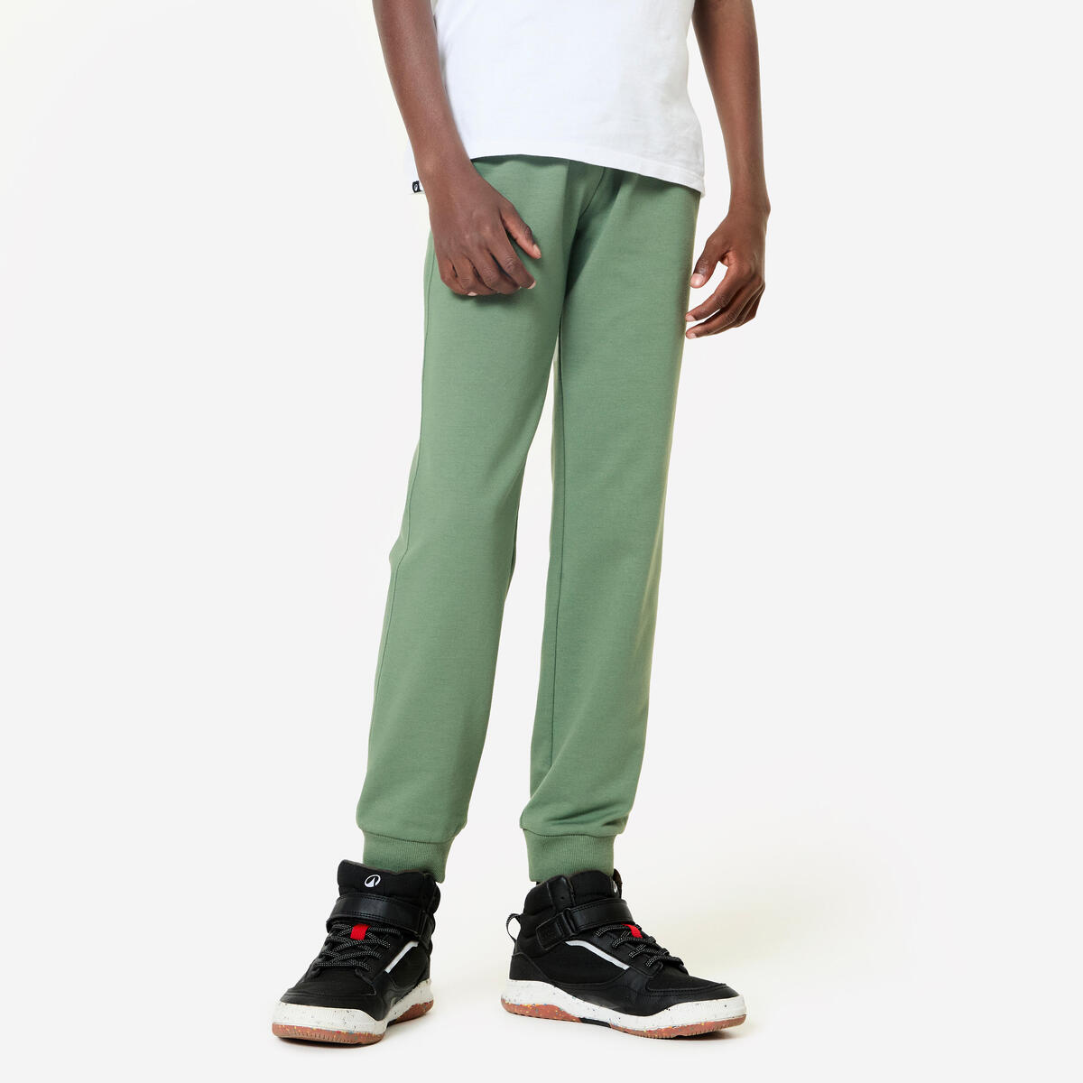 Pantalon de jogging droit enfant, vert kaki