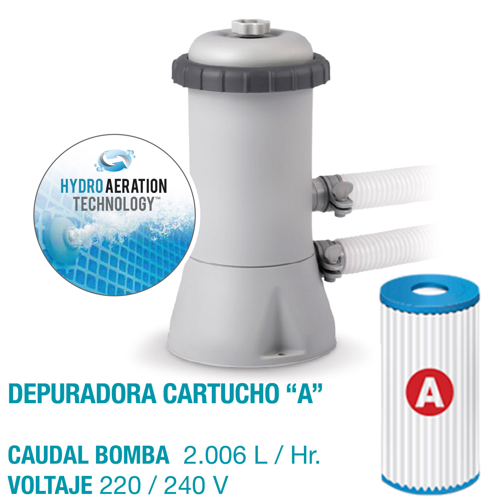 Piscina desmontable rectangular con depuradora Metal Frame INTEX - CD 3/4
